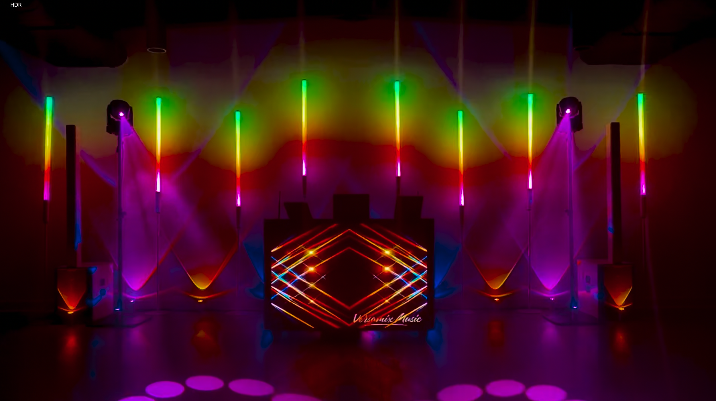 Luxury LED DJ booth with intelligent lighting at a Savannah wedding reception