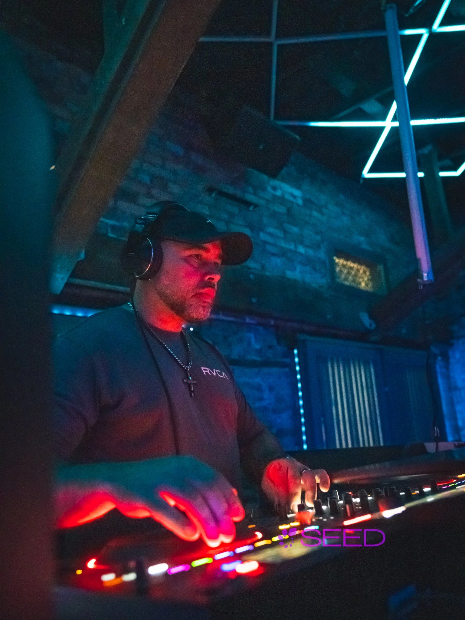 DJ César Almodóvar performing during a luxury wedding reception in Savannah Georgia