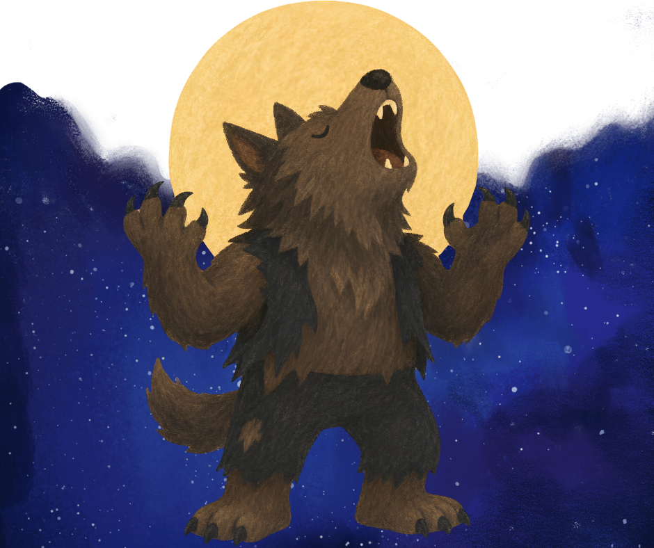 werewolf howling at the moon