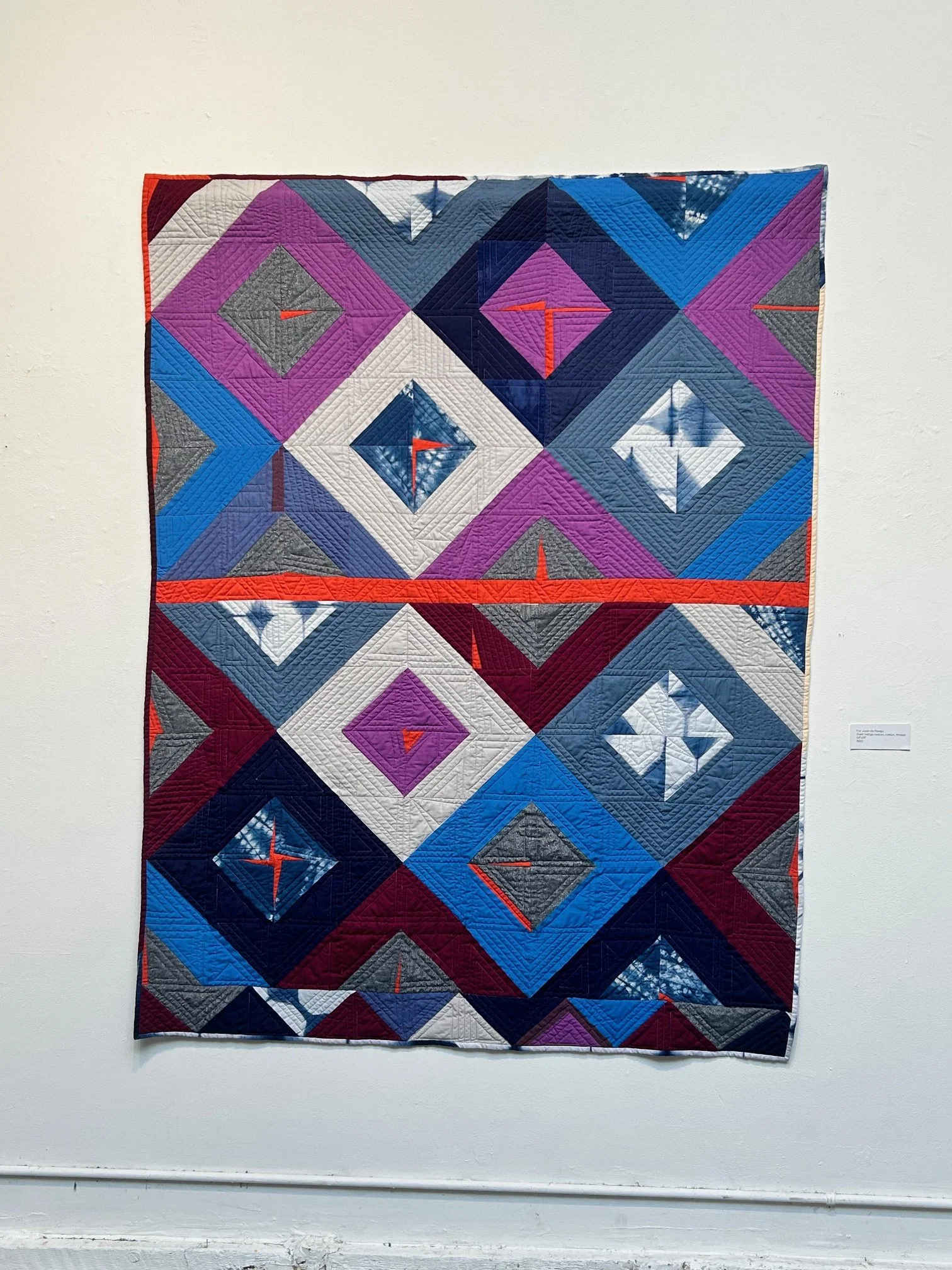 For Juan de Pareja
Dyed Indigo, cotton, thread
54x70"
2023