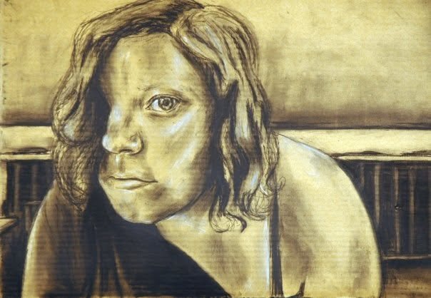 Belle, Charcoal on cardboard