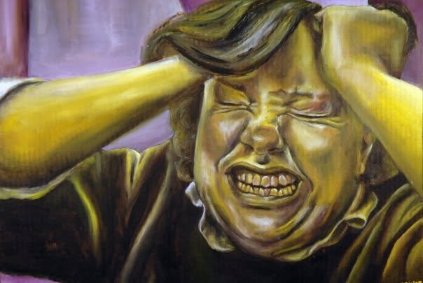 Rage, Oil on cardboard