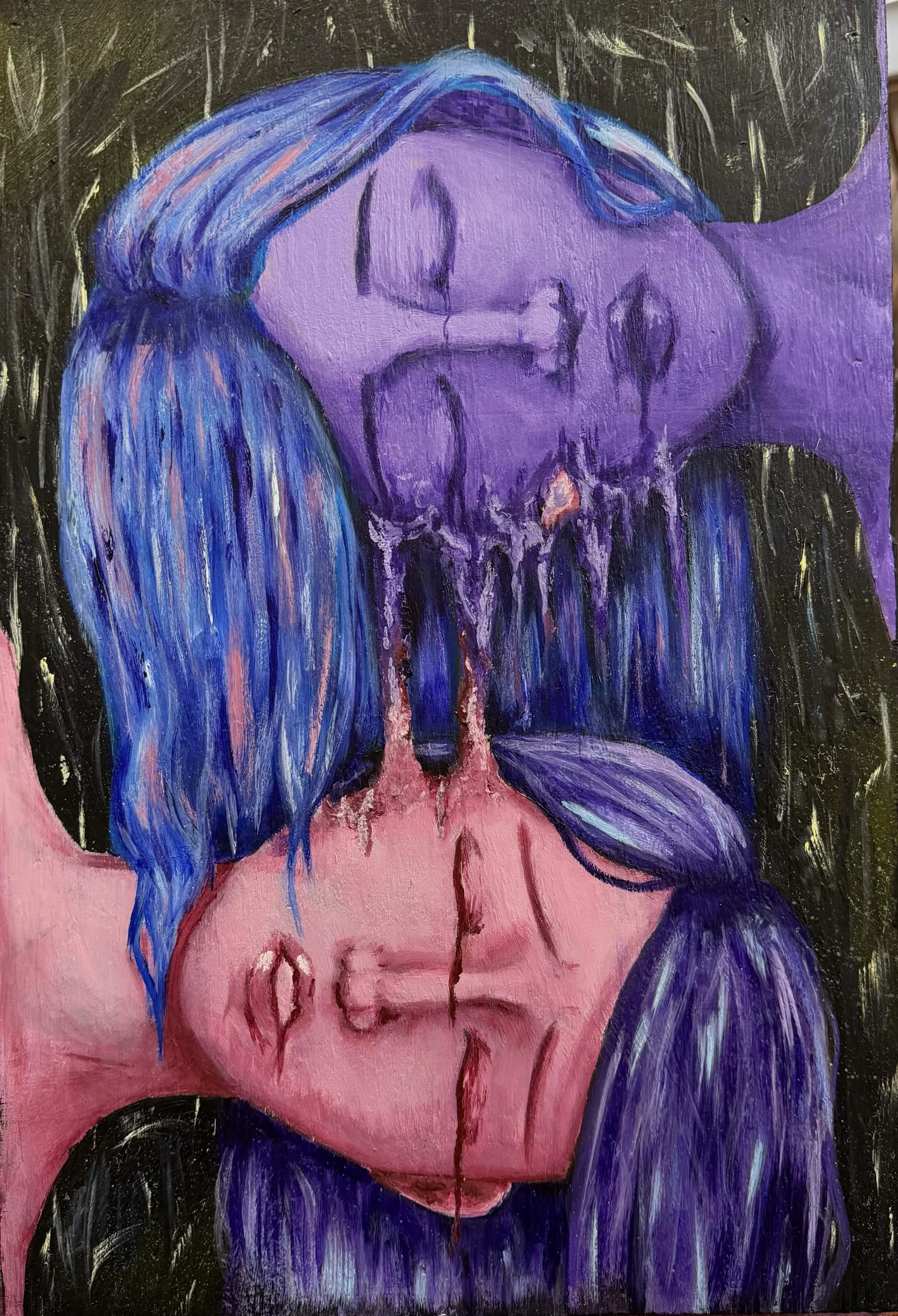 Mourning Hour, acrylic on panel, 17.5" x 12", 2026