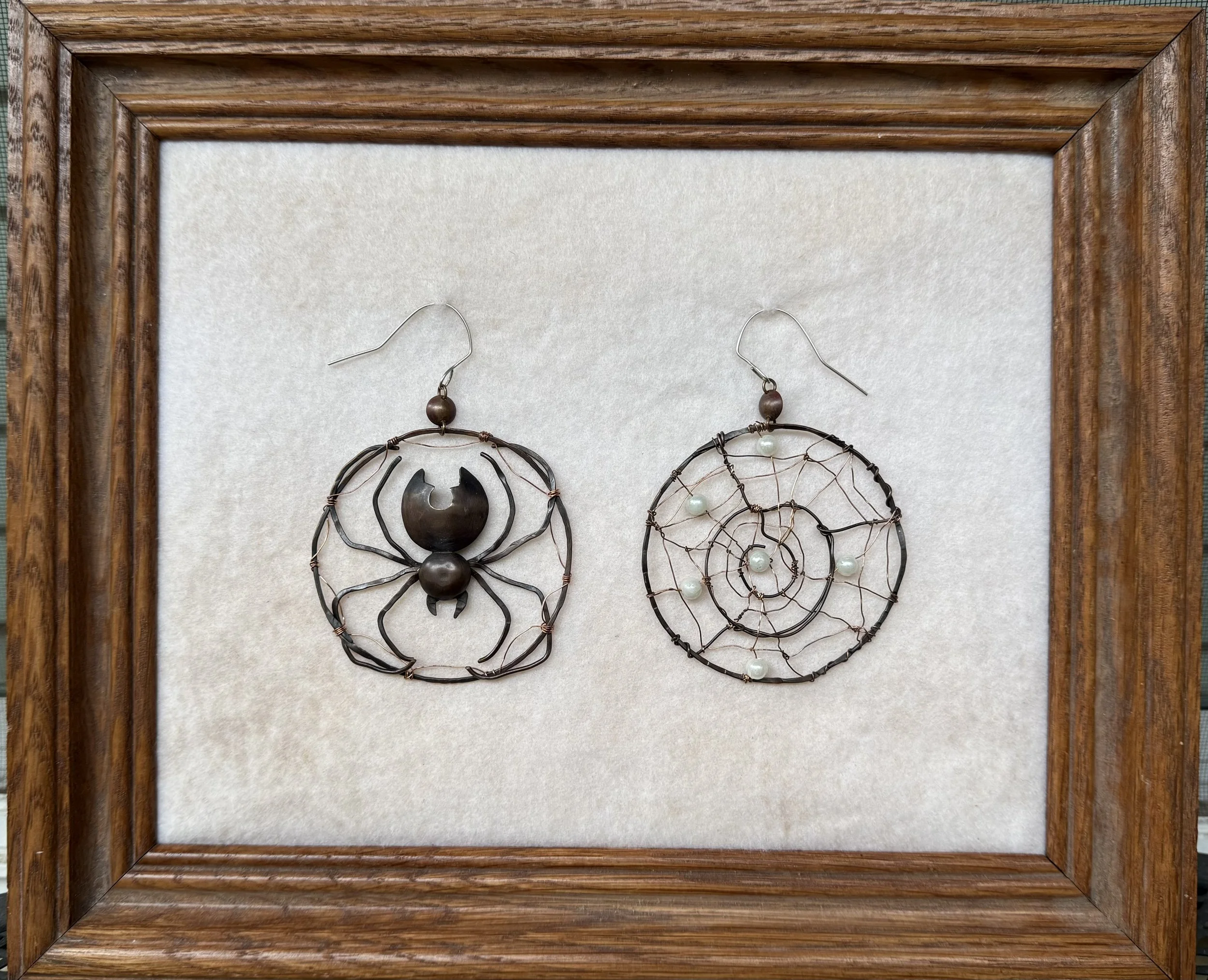 Weaver and Woven, copper and silver, 2025
