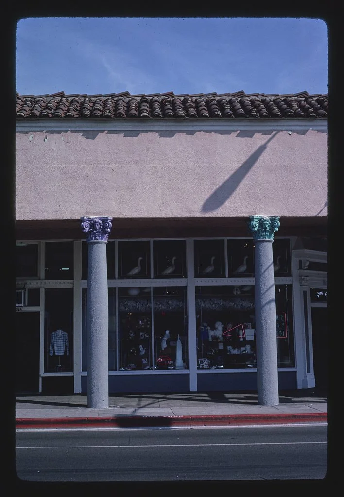 Surviving Venice of America columns, 1985. John Margolies Roadside America photograph archive, Library of Congress. No known restrictions on publication.