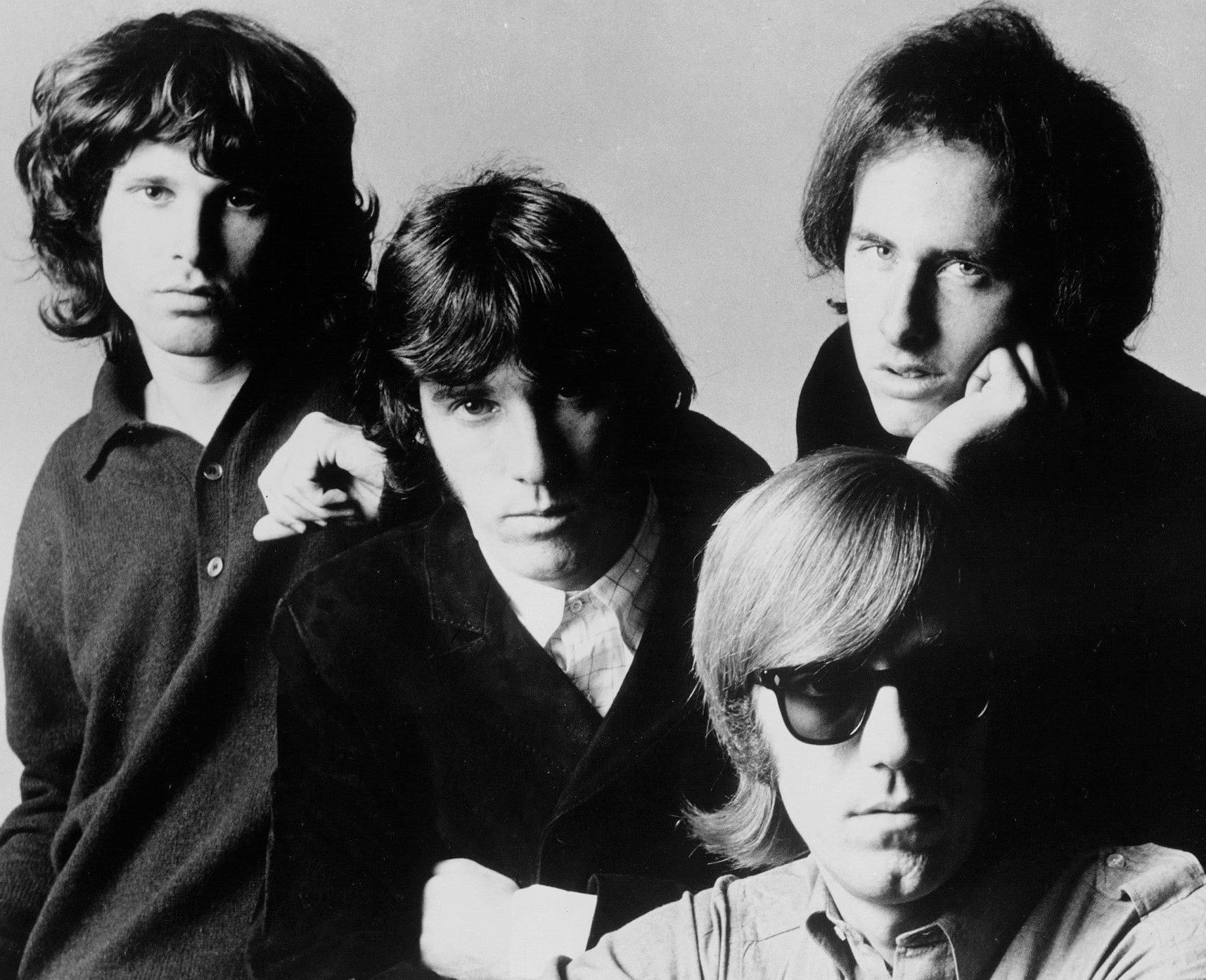 The Doors in a 1966 black and white publicity photo