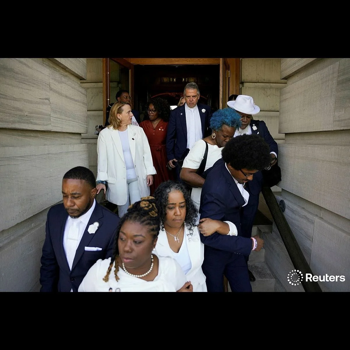 Democratic state House representatives and Senators leave the Tennessee state Capitol following passage of a new congressional map by the Republican majority on the final day of a special session in Nashville, Tennessee, U.S., May 7, 2026. ( Photo by