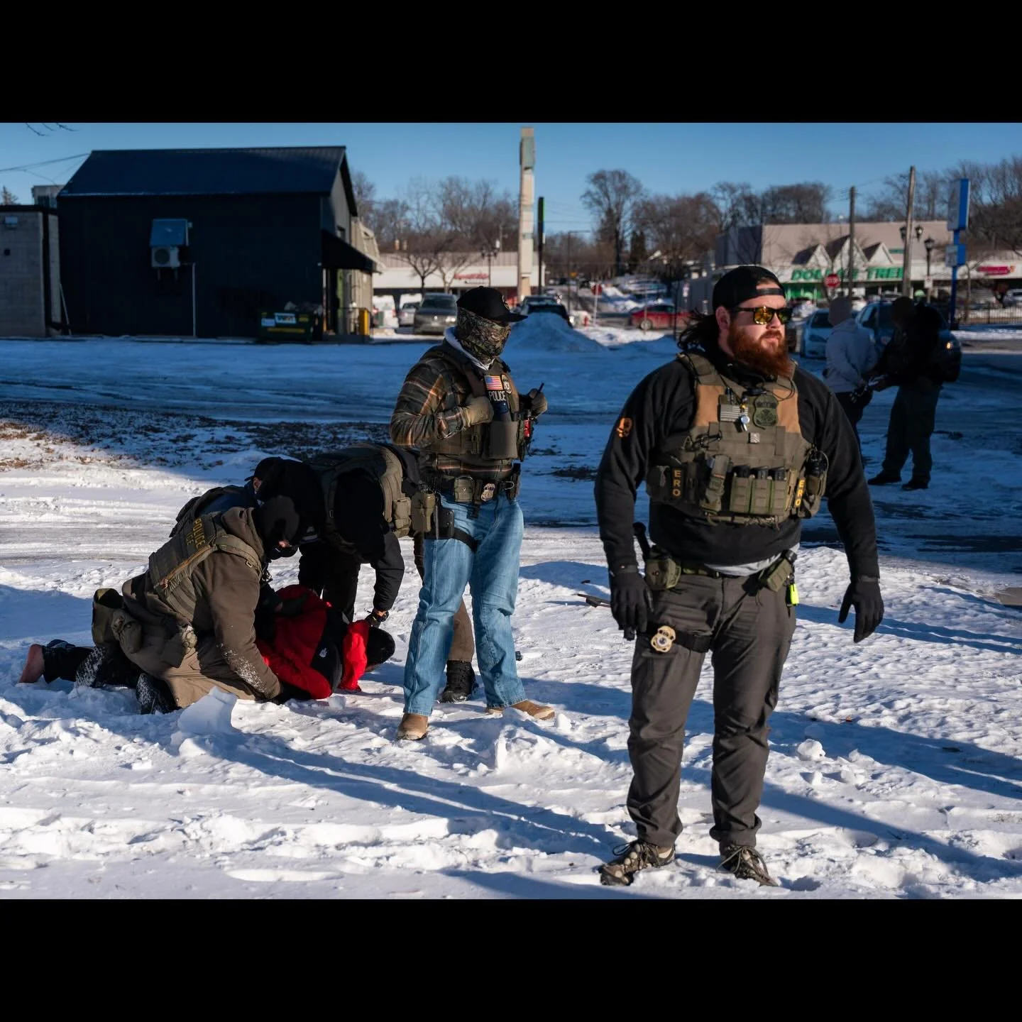 Federal agents detain a man as they conduct immigration operations in Saint Paul, Minnesota, U.S., January 27, 2026 ( Photos by @seth_herald for @reuters ) #minnesota #saintpaul #immigration #unitedstatesofamerica #reutersphotos