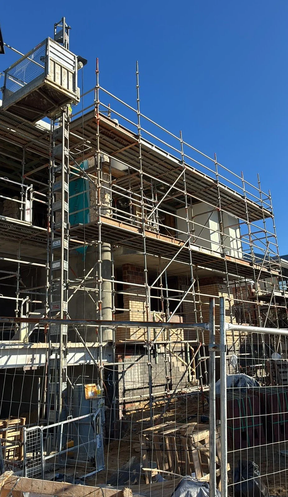 Material Hoist on House