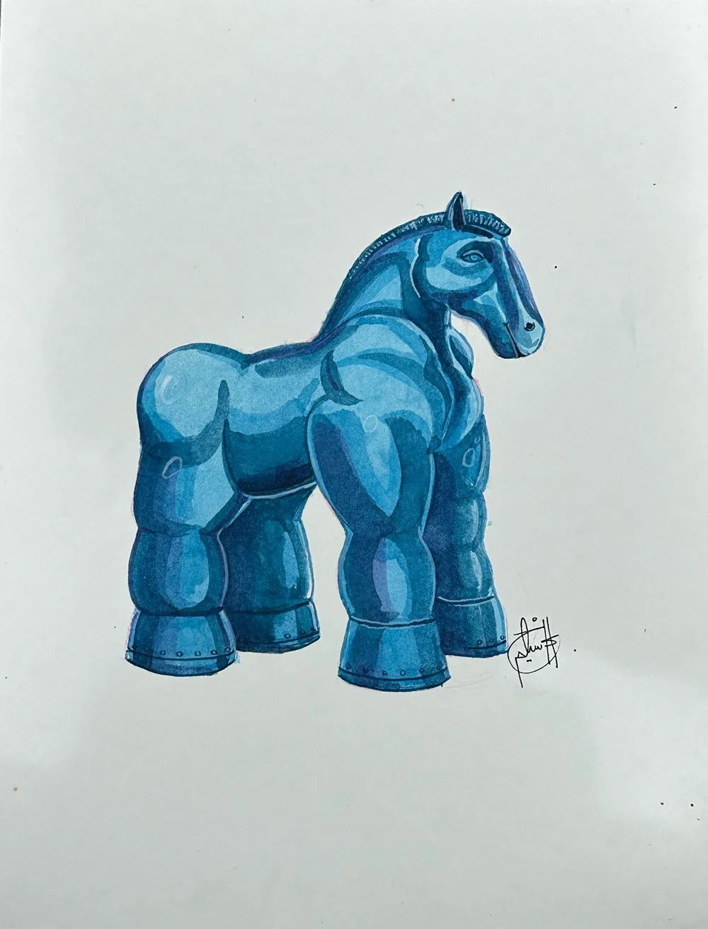 Caballo 21,5 x 28 cm (Inspo. esculturas de Fernando Botero)