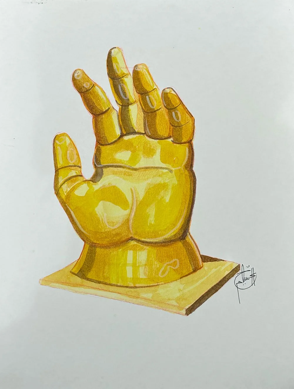 Mano 21,5 x 28 cm (Inspo. esculturas de Fernando Botero)