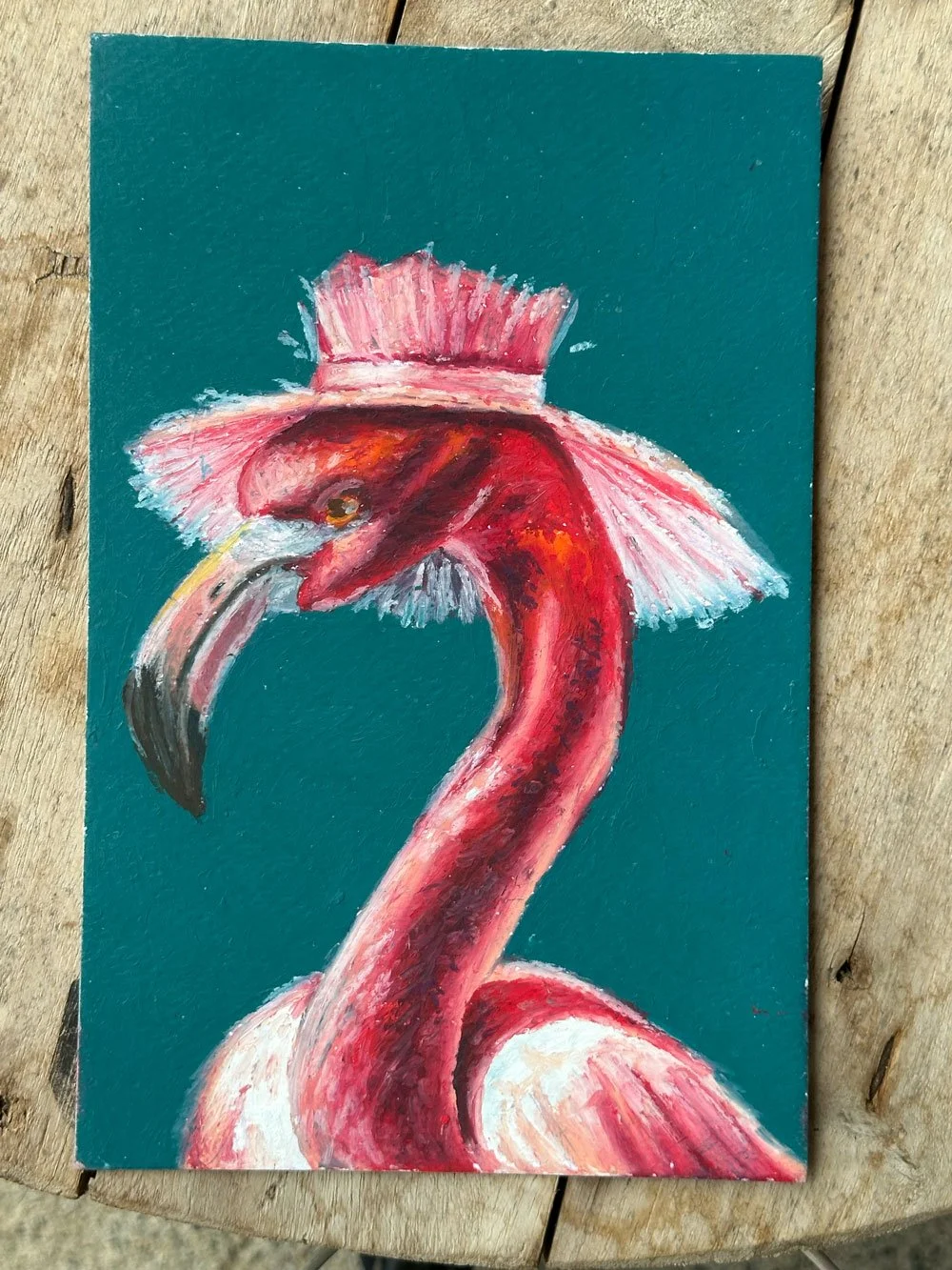 Flamingo (Óleo pastel)