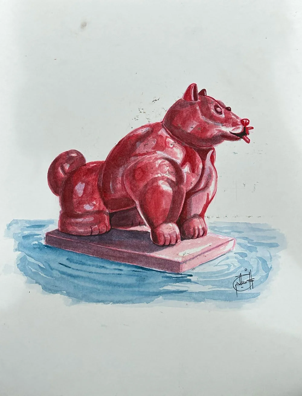 Perro 21,5 x 28 cm (Inspo. esculturas de Fernando Botero)