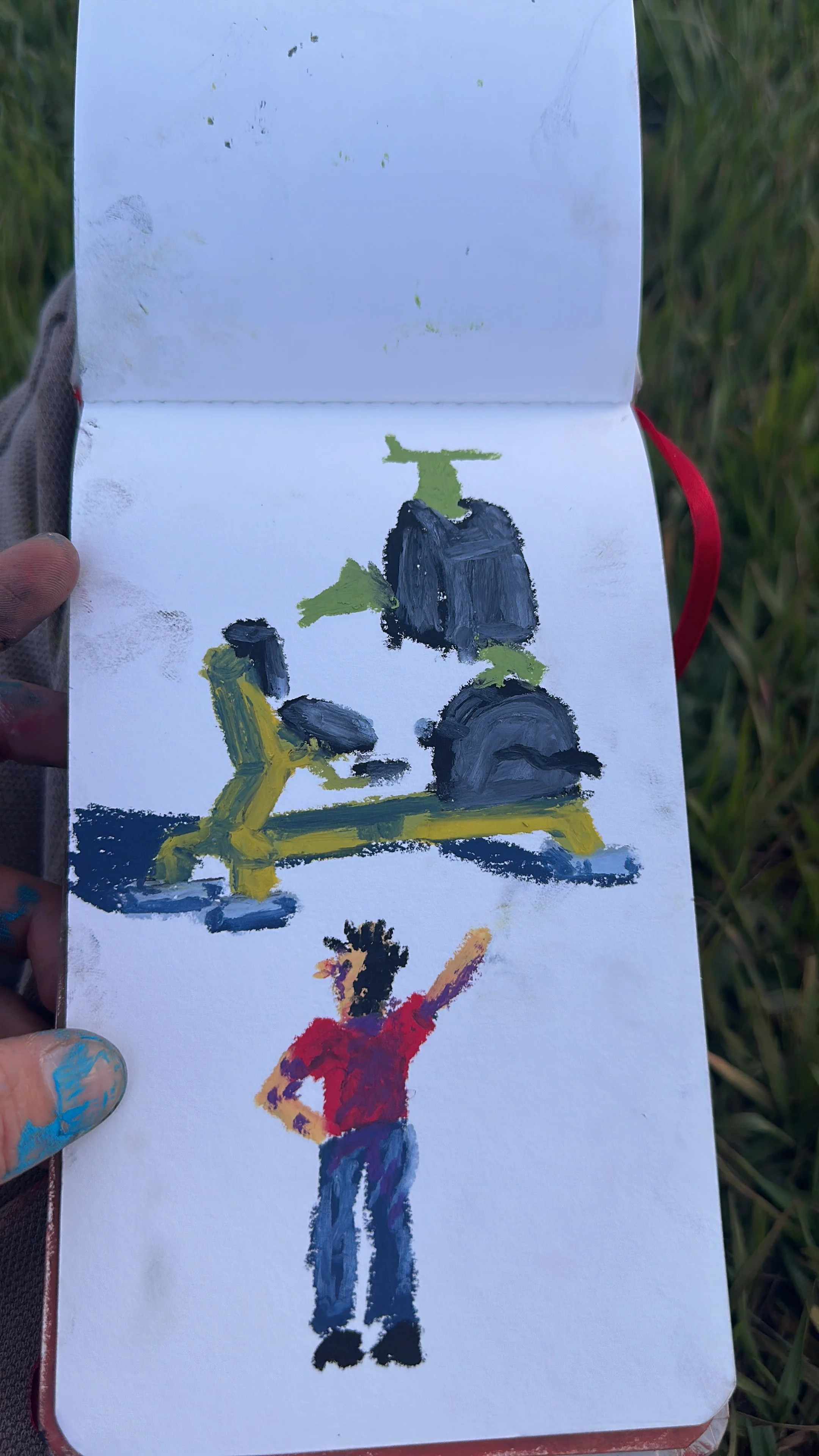 Elementos de parque (Óleo pastel)
