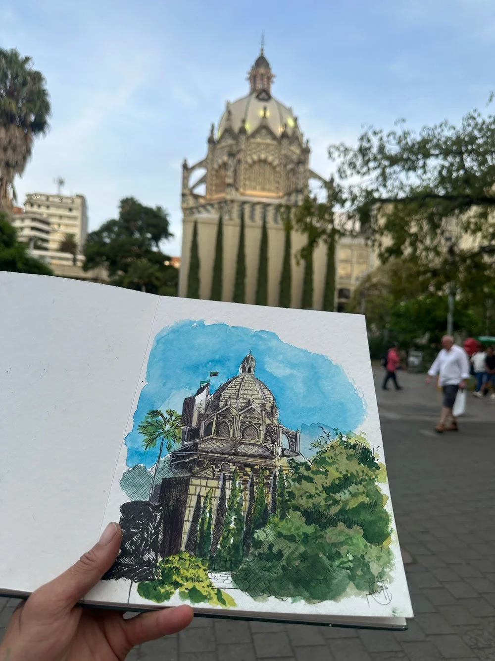 Palacio de la Cultura Rafael Uribe Uribe (Acuarela) Medellín Colombia