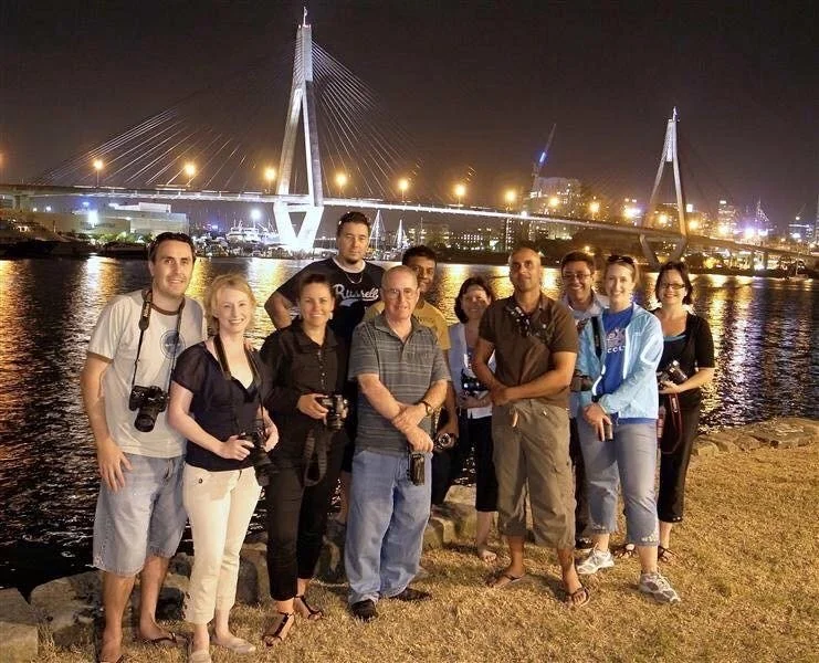 Night photography courses at Blackwattle Bay in Sydney with FotoJoe