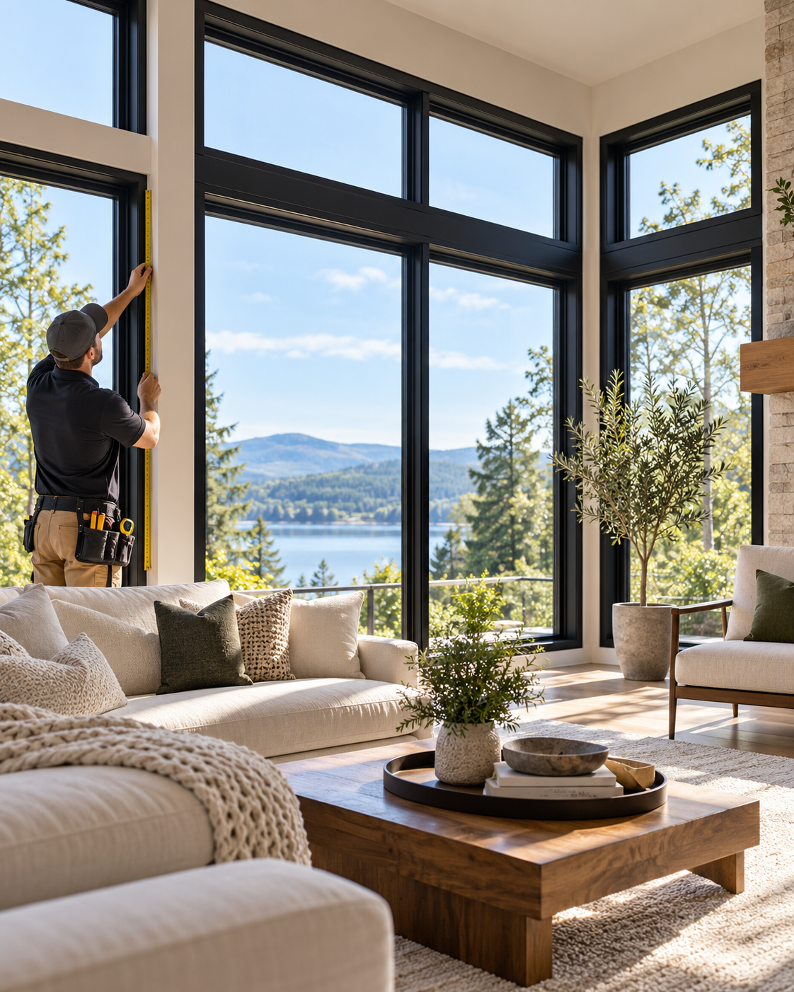 High-quality custom window installation with precise measurements and professional service by Apex Home Upgrades.
