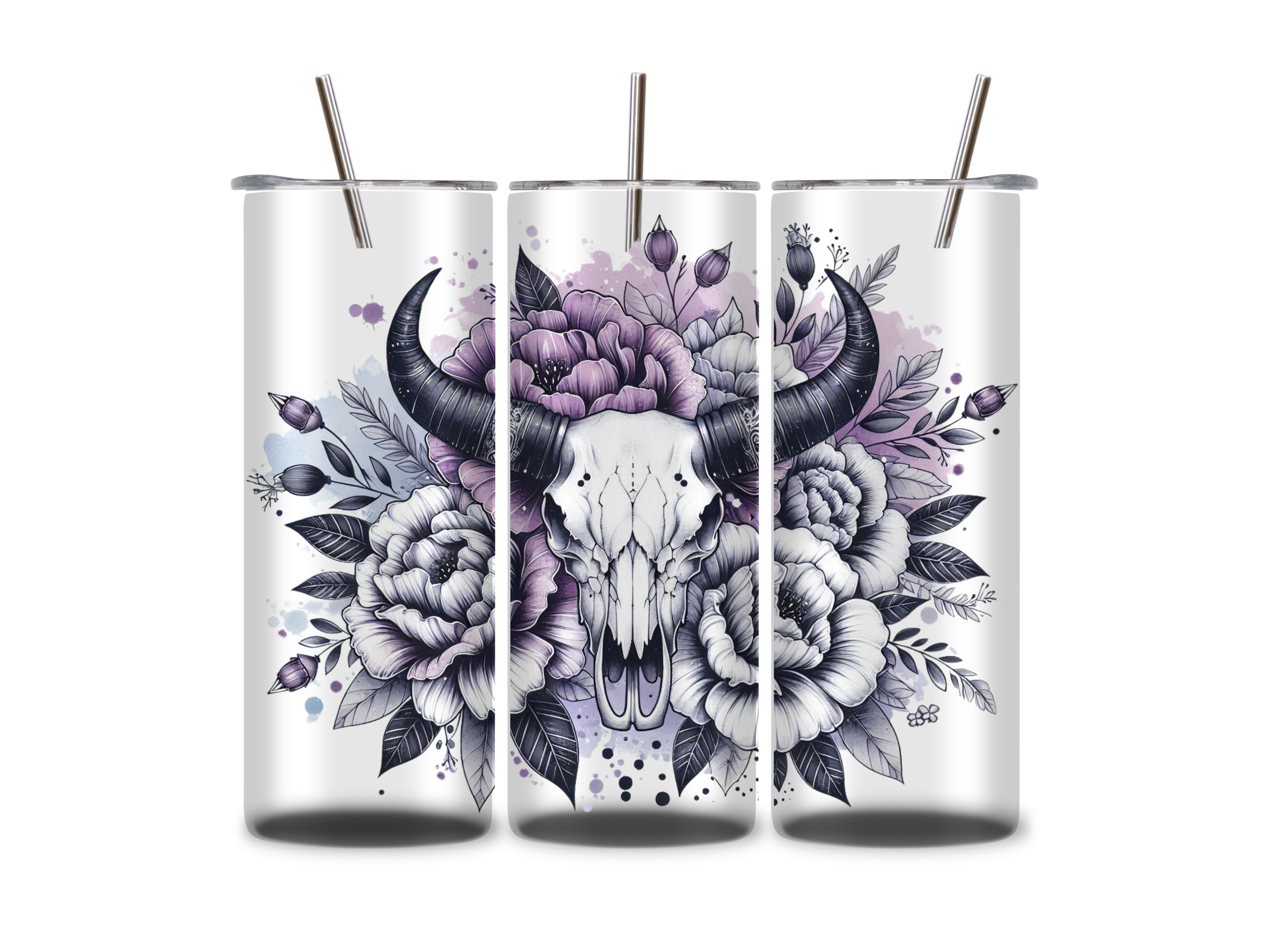 Cow Skull Tumbler/Drink Bottle
