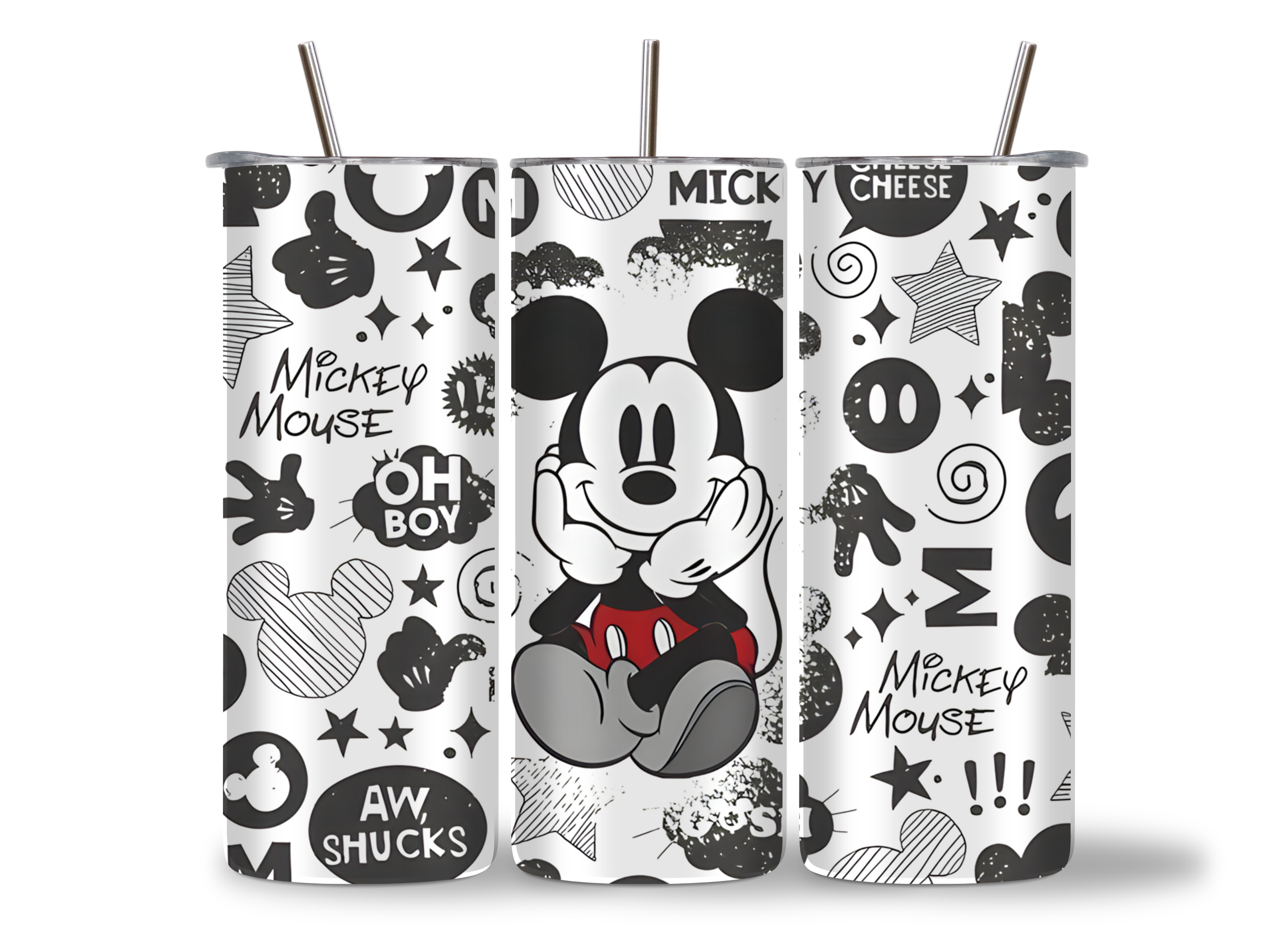 B/W Mickey Mouse Tumbler/Drink Bottle