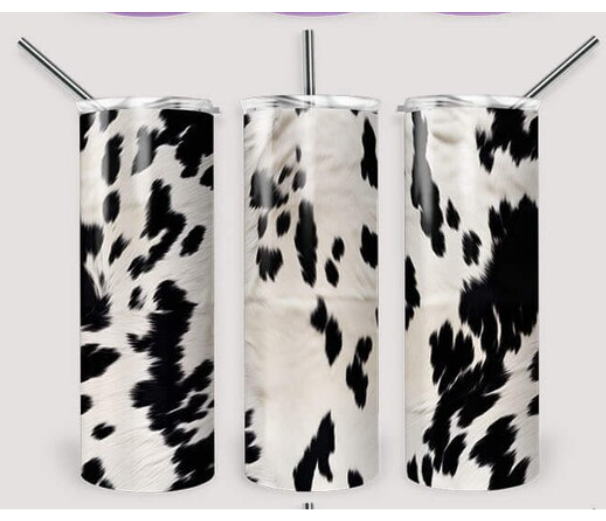 B/W Cowhide Tumbler/Drink Bottle