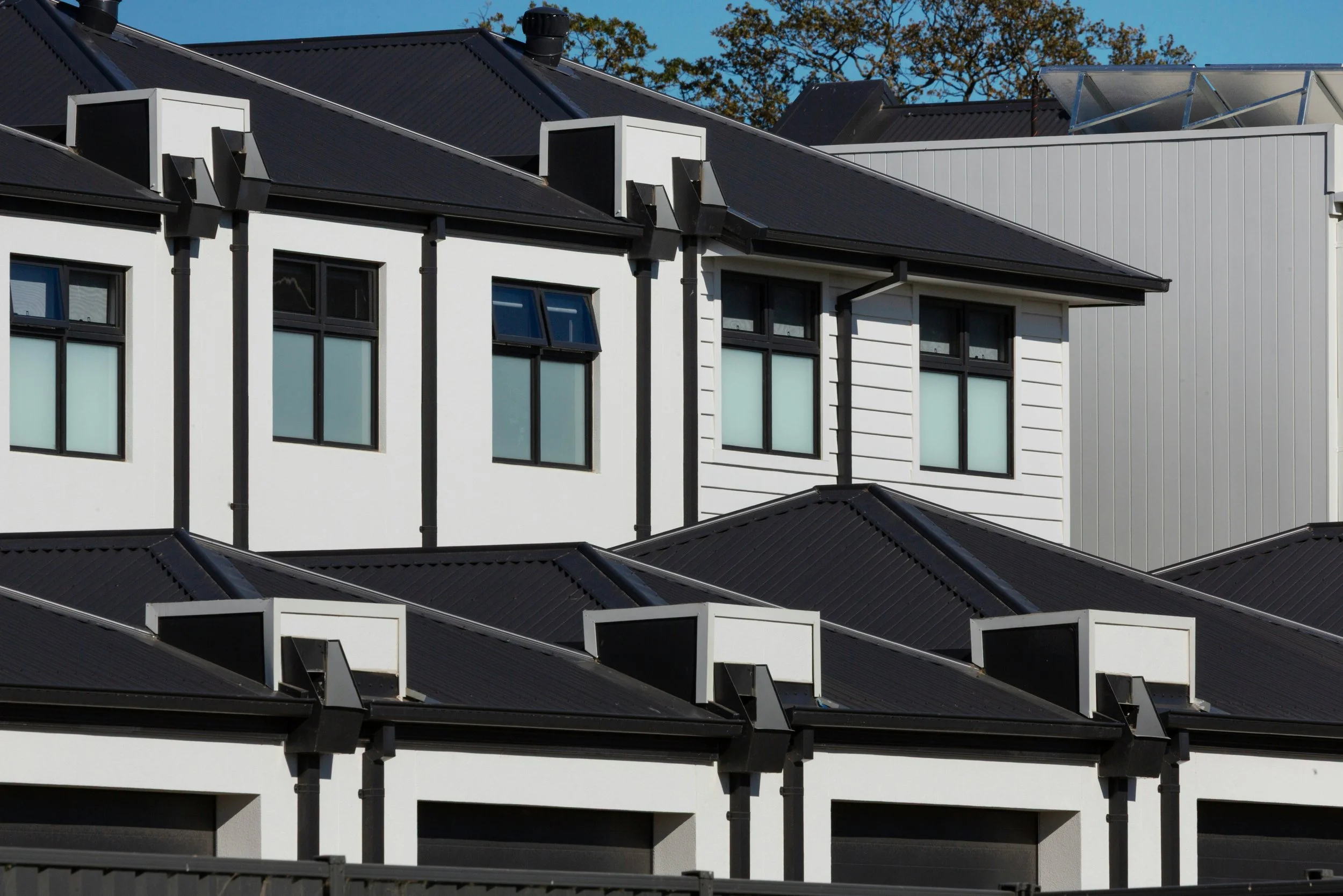 Row of modern townhouses in Parramatta