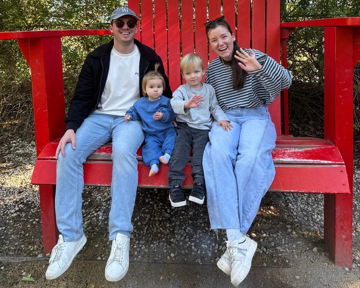 Bek Antognelli, Sydney buyer's agent, with her husband and their two young kids