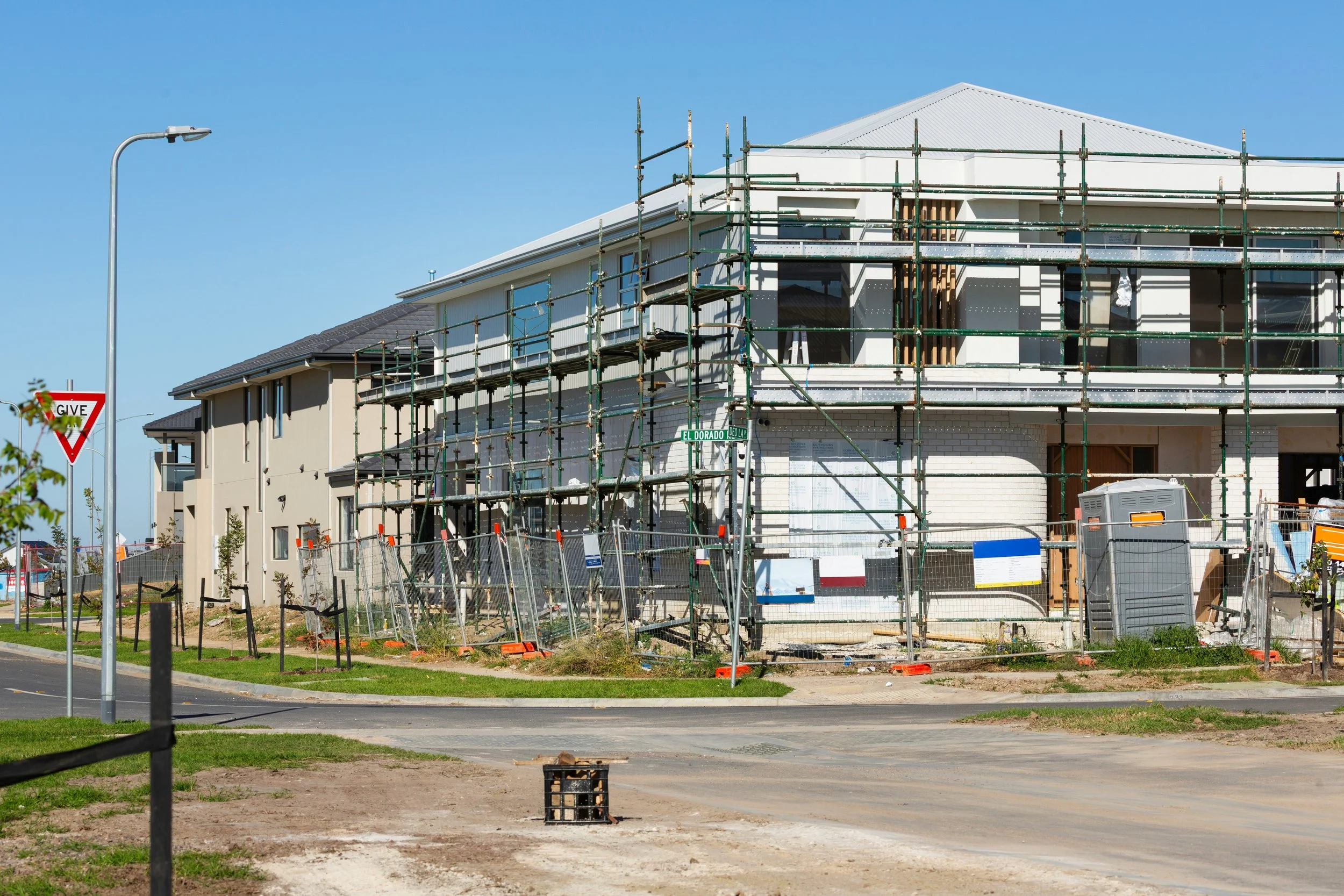 New home under construction in a north west Sydney estate