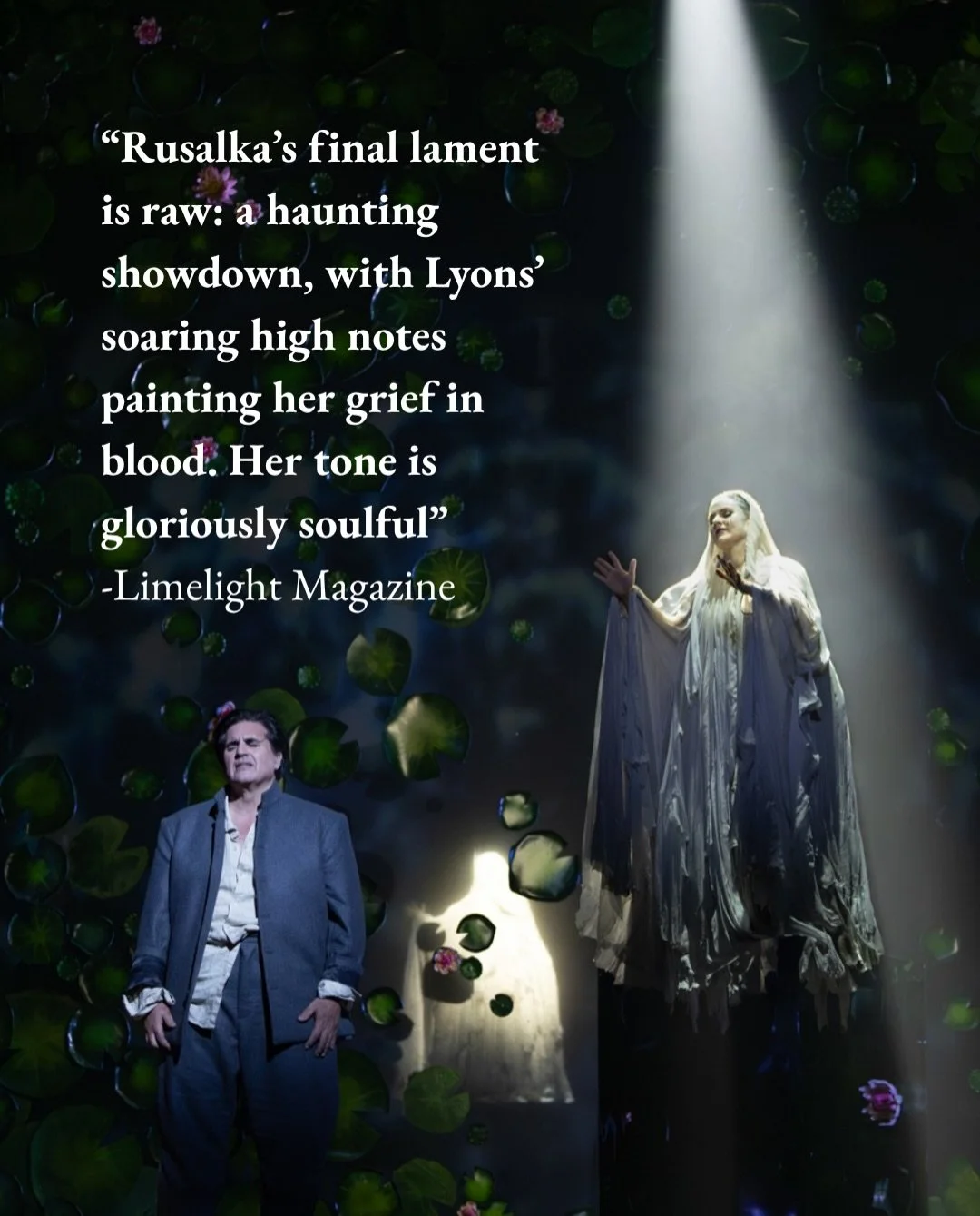 THROWBACK THURSDAY: 
Rusalka - Opera Queensland
⭐️⭐️⭐️⭐️⭐️- Limelight Magazine 

I started Onegin directly after Rusalka and forgot to make this post! Better late than never&hellip;

It was an incredible experience to sing Rusalka at @operaqueensland