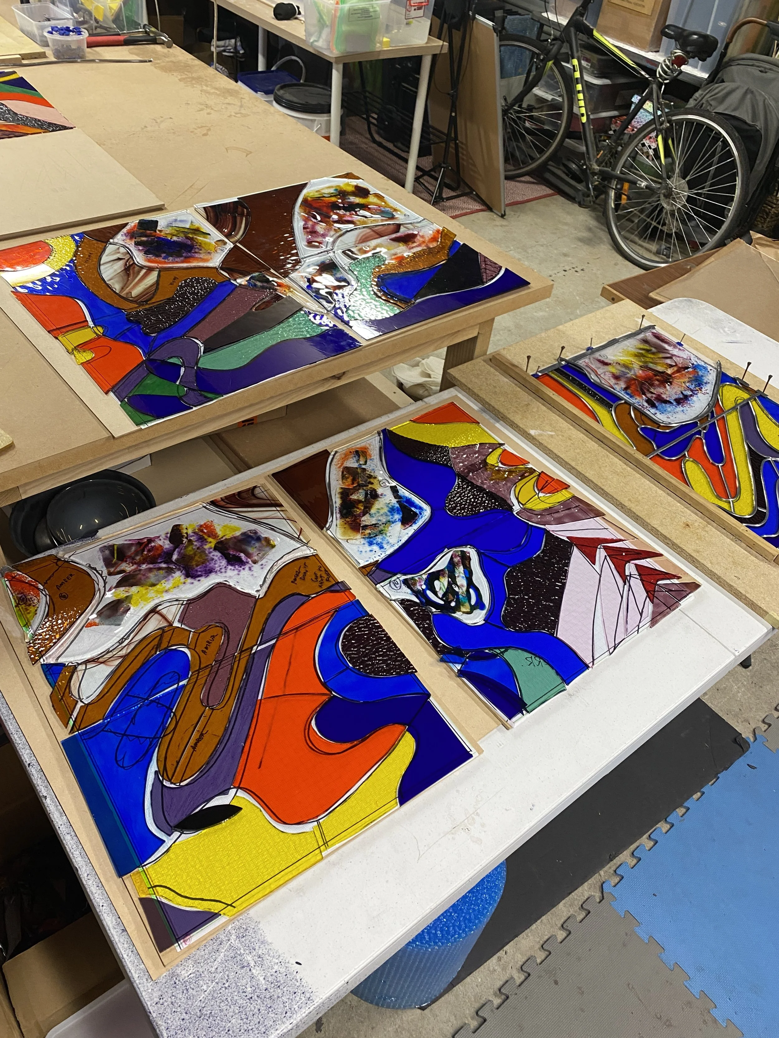 Glass layed out before leading begins