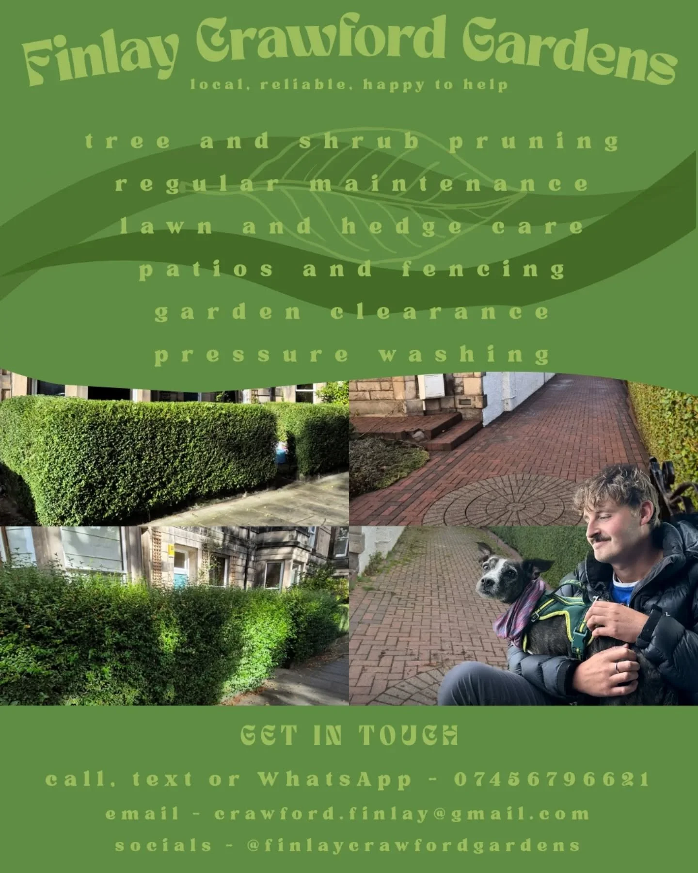 Considered care for your outdoor spaces.

Whether it's a one off job, regular maintenance or something in between - get in touch for a free, no obligation quote.

#edinburghgardener #edinburghgardens #edinburghbusiness #gardenmaintenance #gardeningse