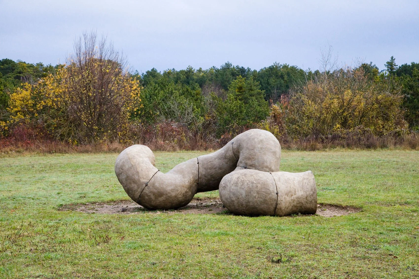 Wurmloch. Stahlbeton. 2019. Installationsansicht Symposium Lindabrunn