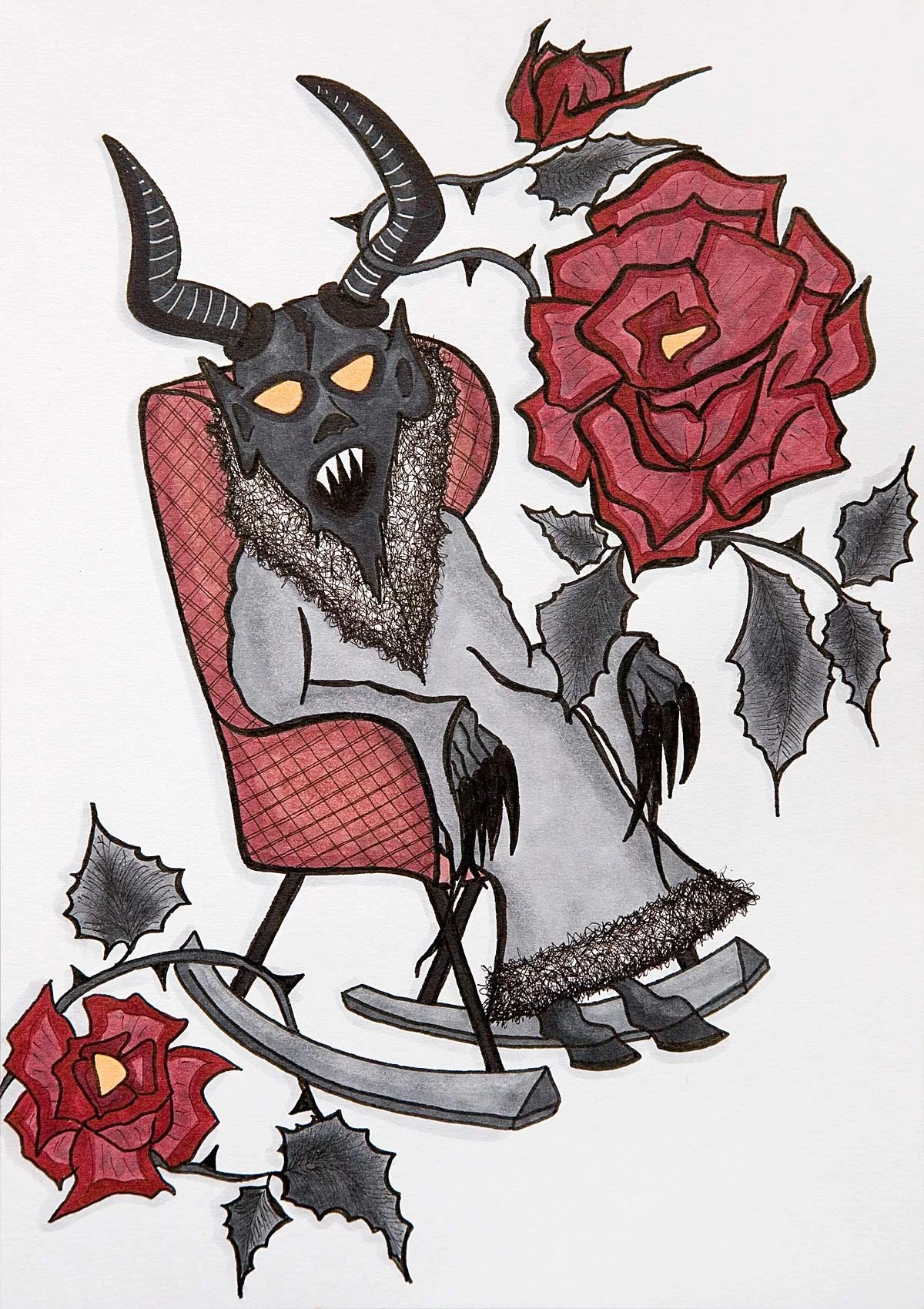 „Life is Not a Rocking Chair“. Marker auf Papier. 2022