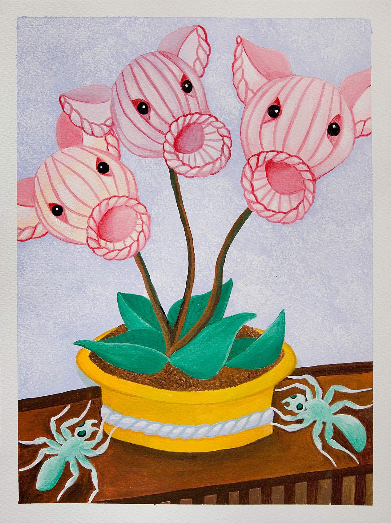 „Easter Flowers“. Acryl Gouache auf Papier. 2022