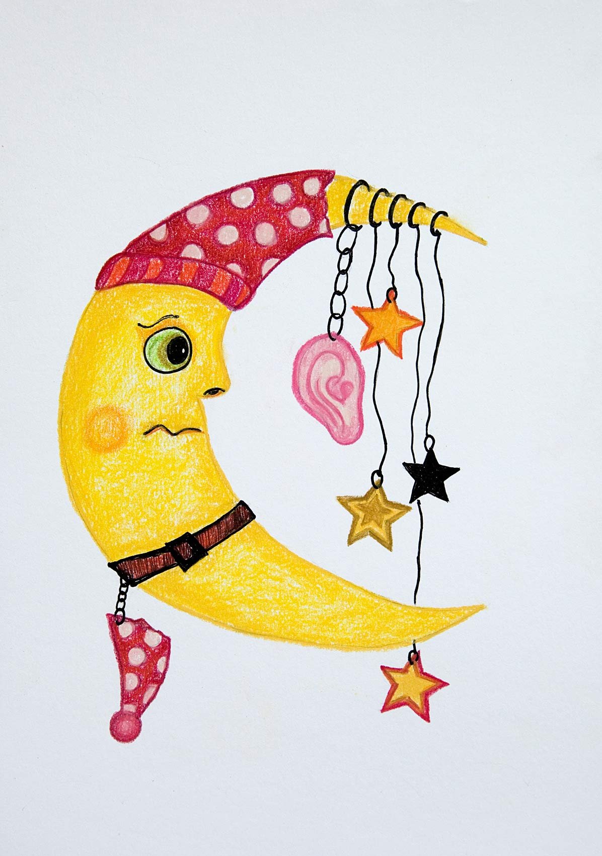 „Lullaby I“. Alkoholmarker, Acrylmarker, Fineliner und Farbstifte auf Papier. 2021