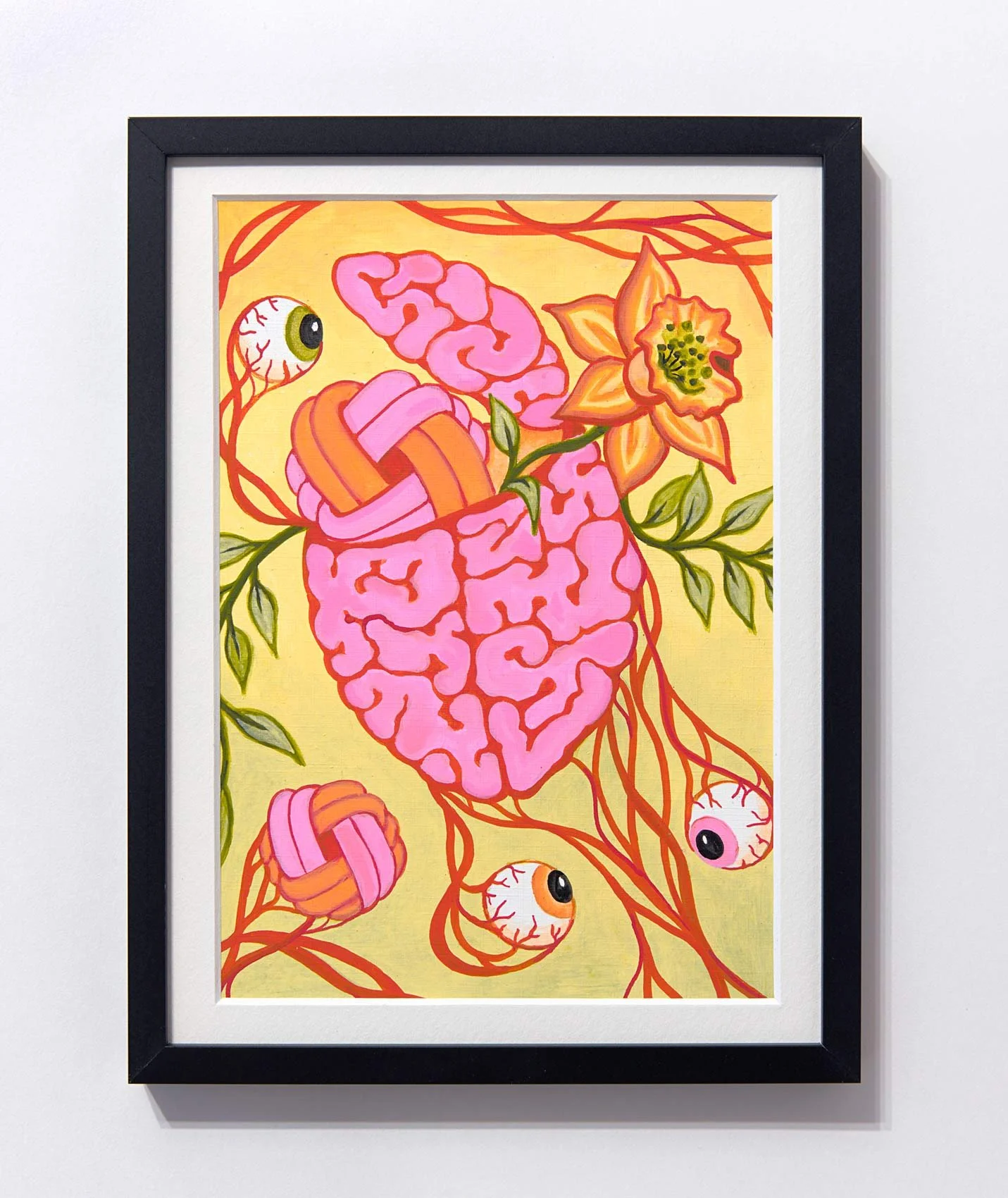 „Brain Knot (chewing gum version)“. Acrylmarker auf Papier. 21 x 14,8 cm. 2023