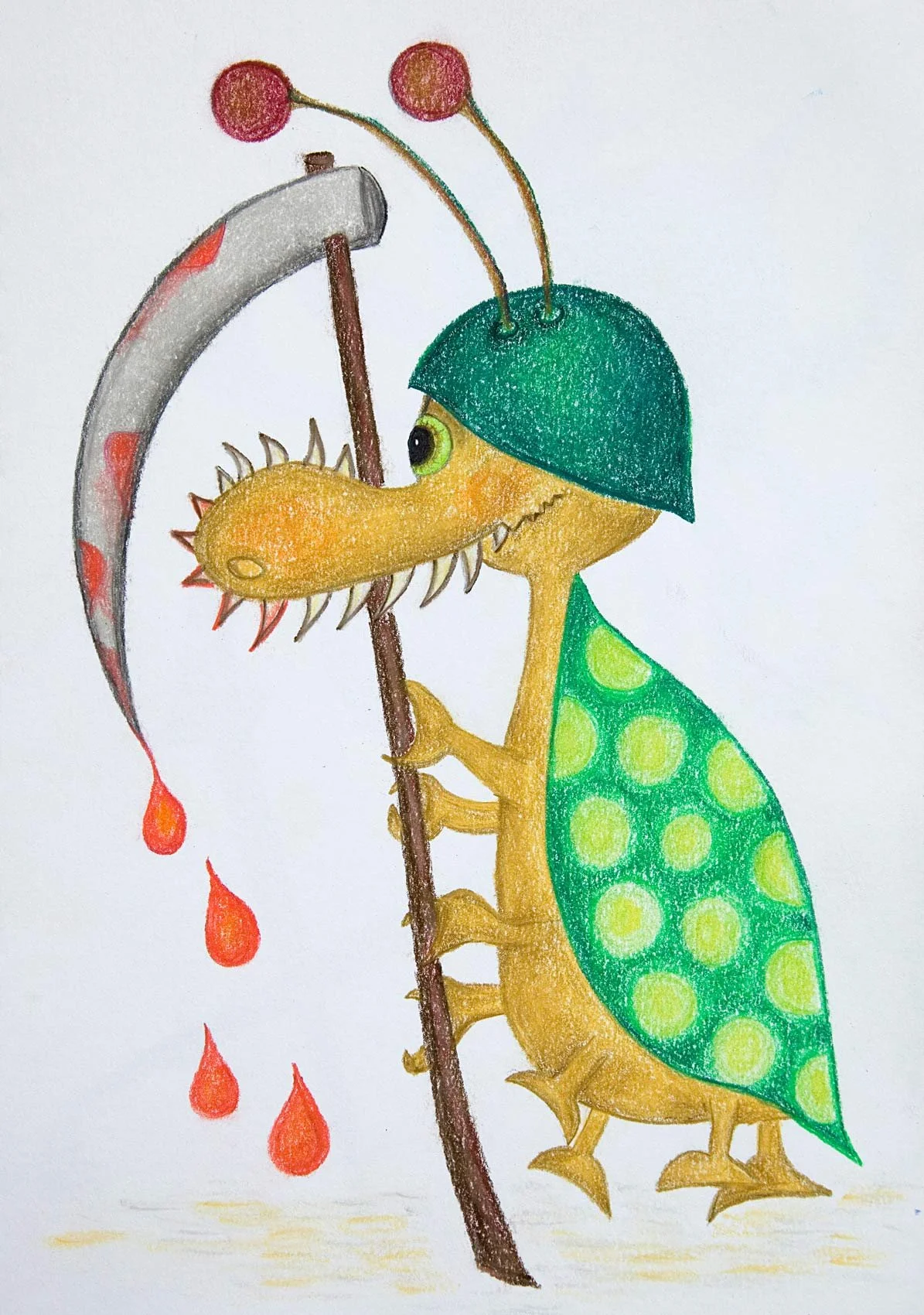 „Army of formication“. Farbstifte auf Papier. 29,7 x 21 cm. 2021