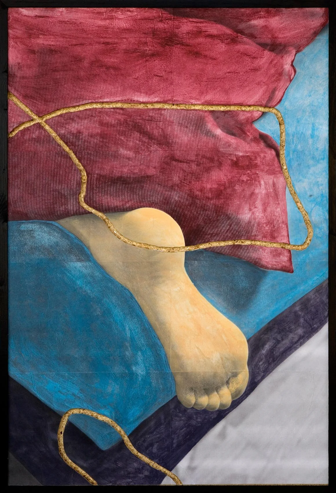 Acryl auf Papier auf gefräster Pressspanplatte, Holzrahmen. 125,3 x 84,7 cm. 2022