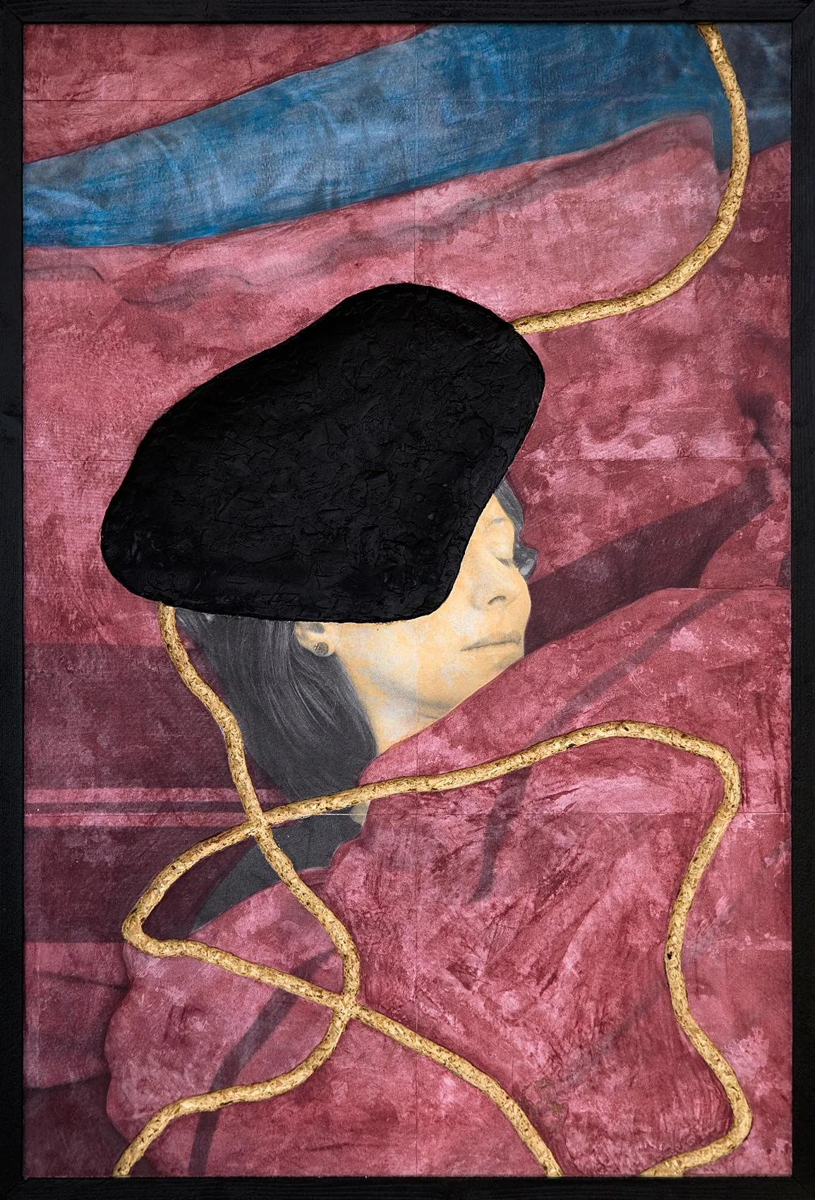 Acryl auf Papier auf gefräster Pressspanplatte, Holzrahmen. 95,5 x 64,8 cm. 2022