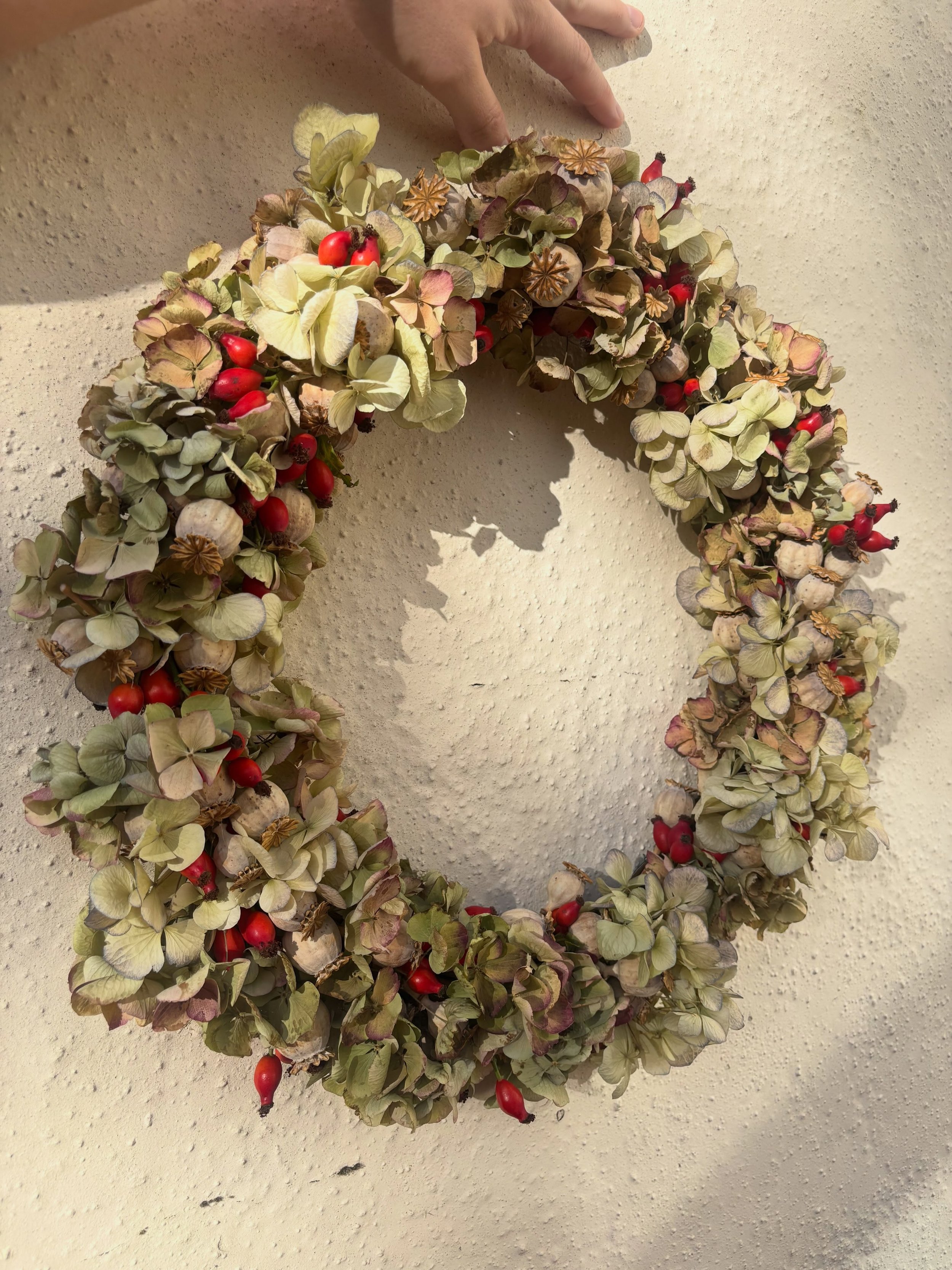 Autumnal wreath 🍂🍁 #autumnwreath #driedwreath #hydrangealove