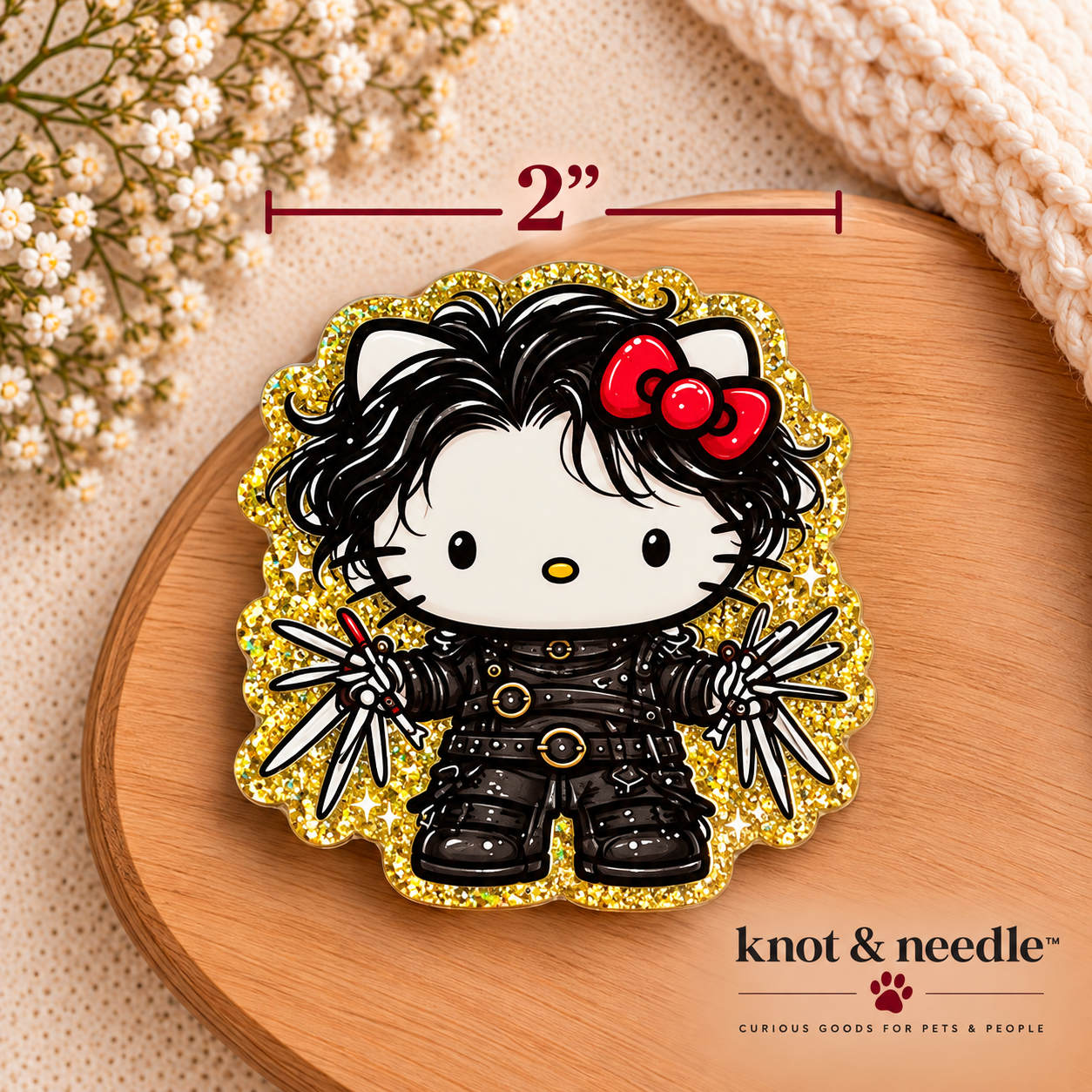 Hello Kitty Inspired Edward Scissorhands Magnet