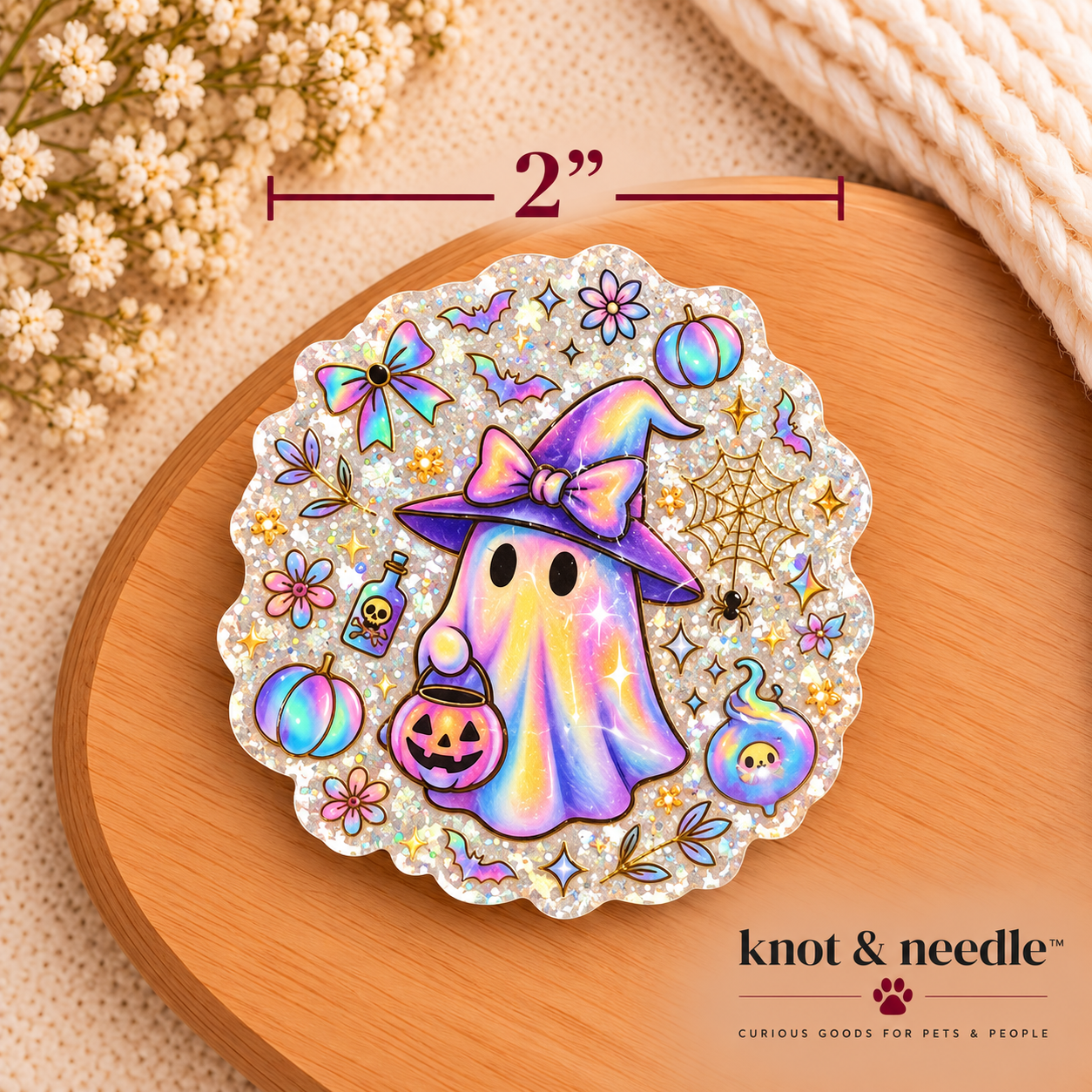 Glitter Witch Ghostie Magnet