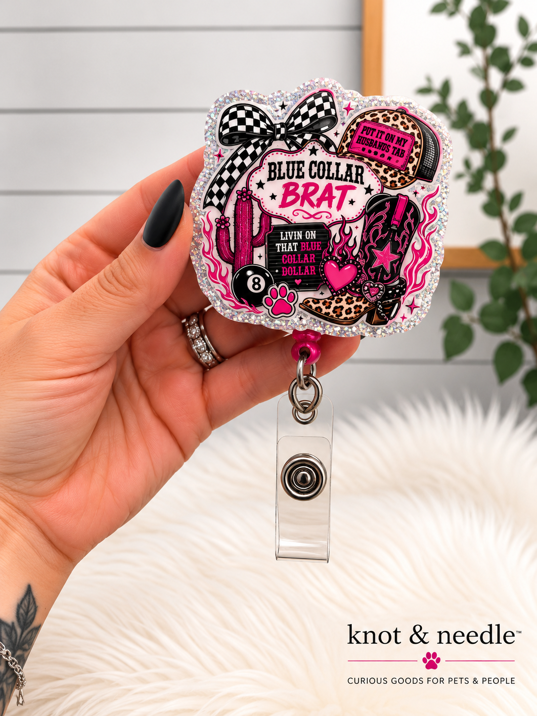 Blue Collar Brat Badge Reel
