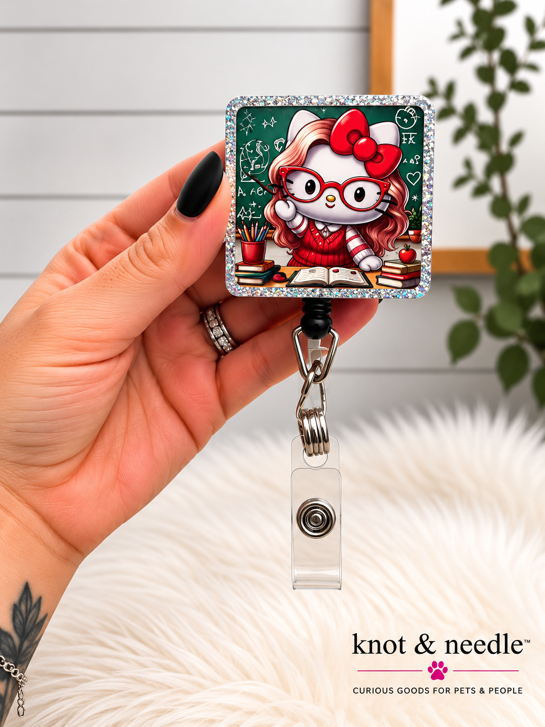 Hello Kitty Inspired Teacher Badge Reel