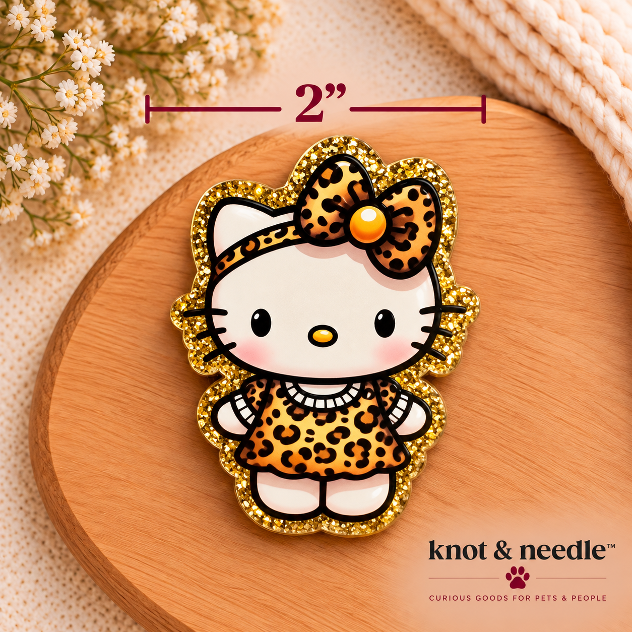 Hello Kitty Inspired Cheetah Print Magnet