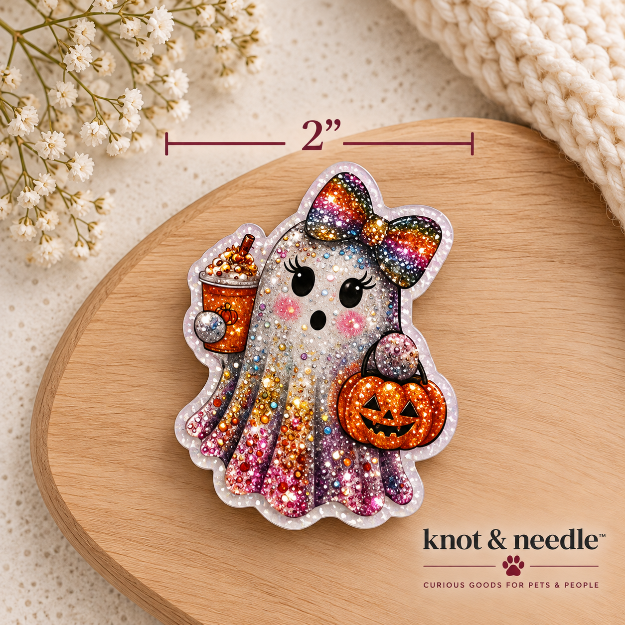 Glitter Coffee & Pumpkin Ghostie Magnet