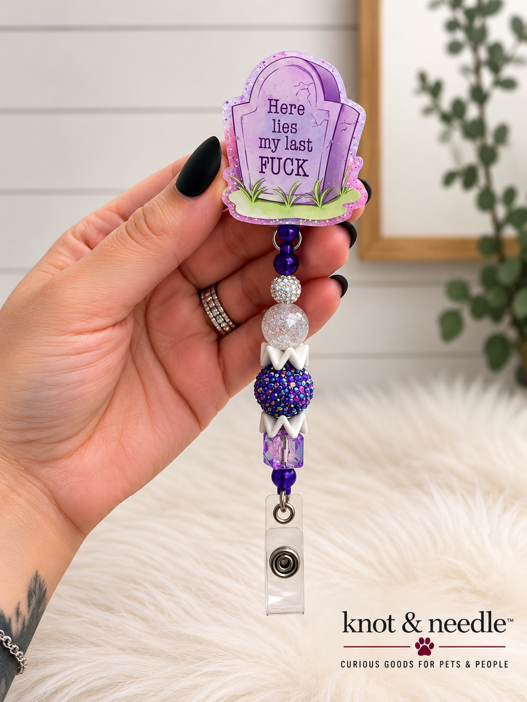My Last Fuck Beaded Badge Reel