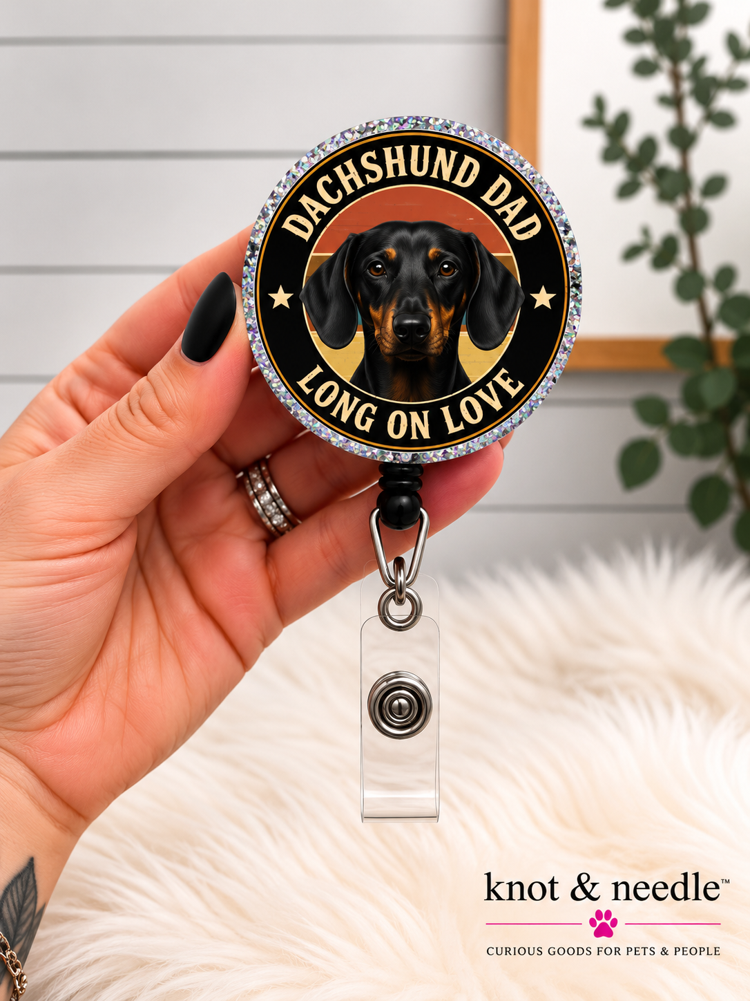 Dachshund Dad Badge Reel