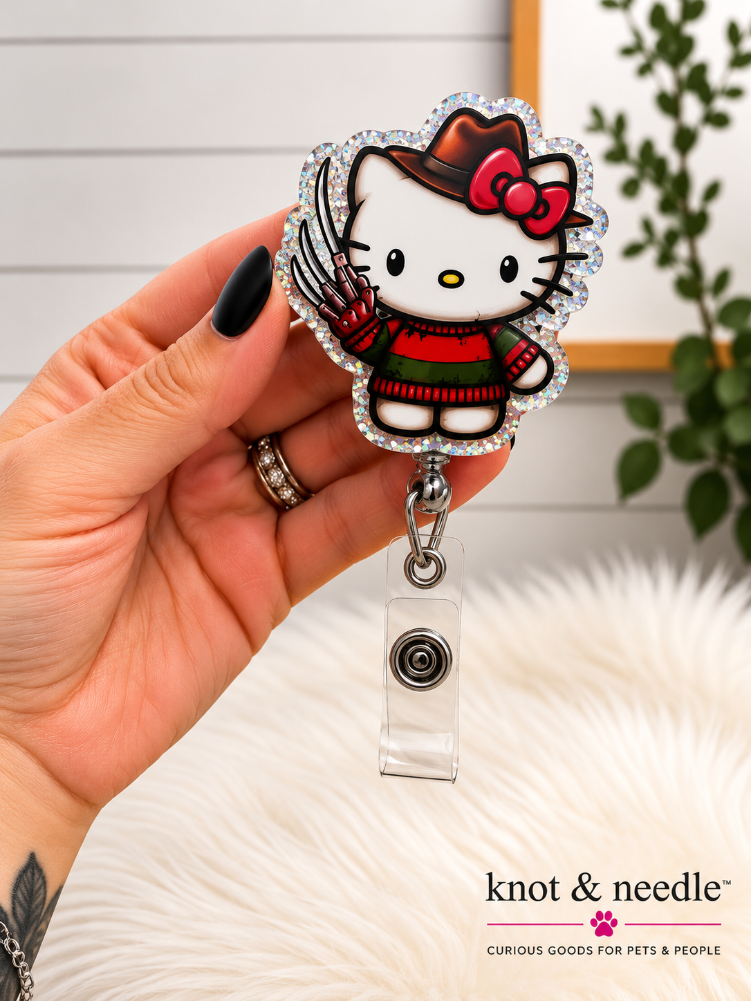 Freddy Hello Kitty Inspired Badge Reel