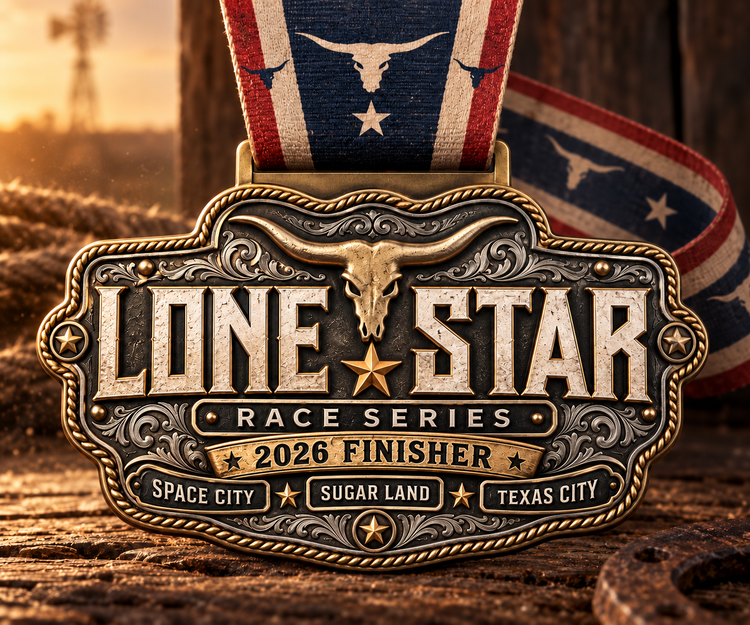 Large Lone Star Race Series belt buckle medal