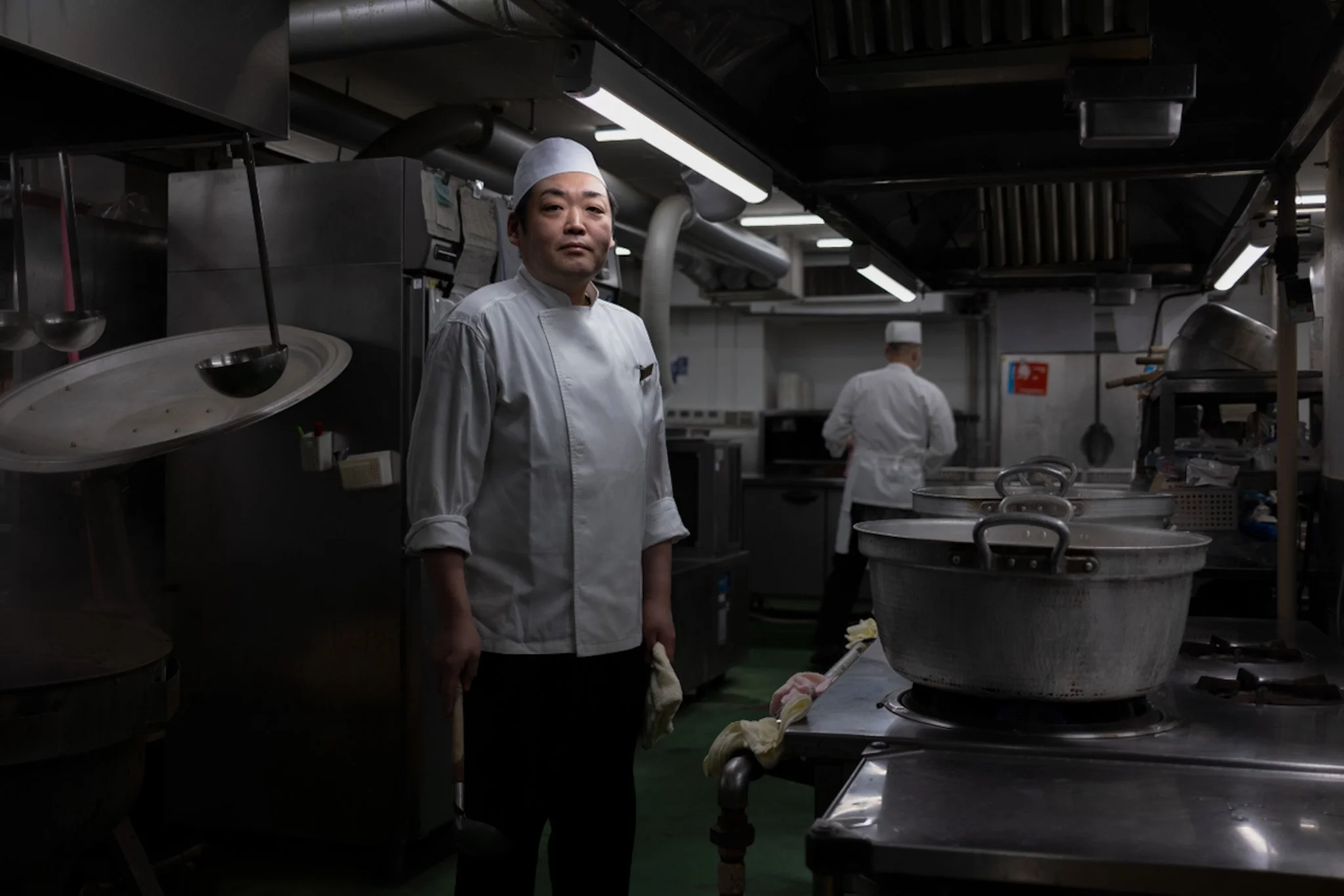 Yukata Takeshima, chef woking in the kitchen of the Kinugawa Onsen Hotel, an operating hotel in Kinugawa Onsen.
